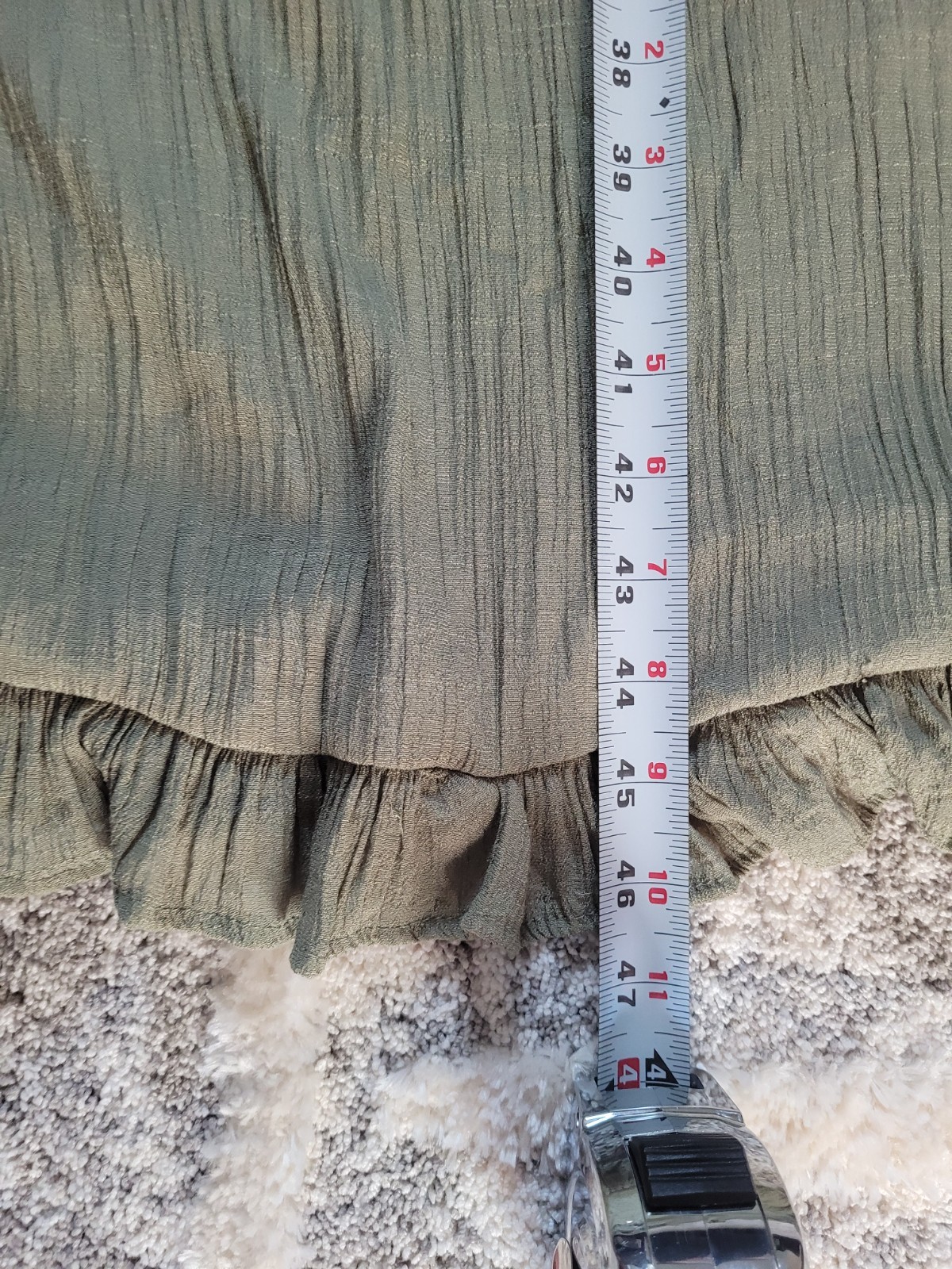Blu Pepper Size L Mint Green Ruffle Layered Thin Strap Dress with Tie in Back