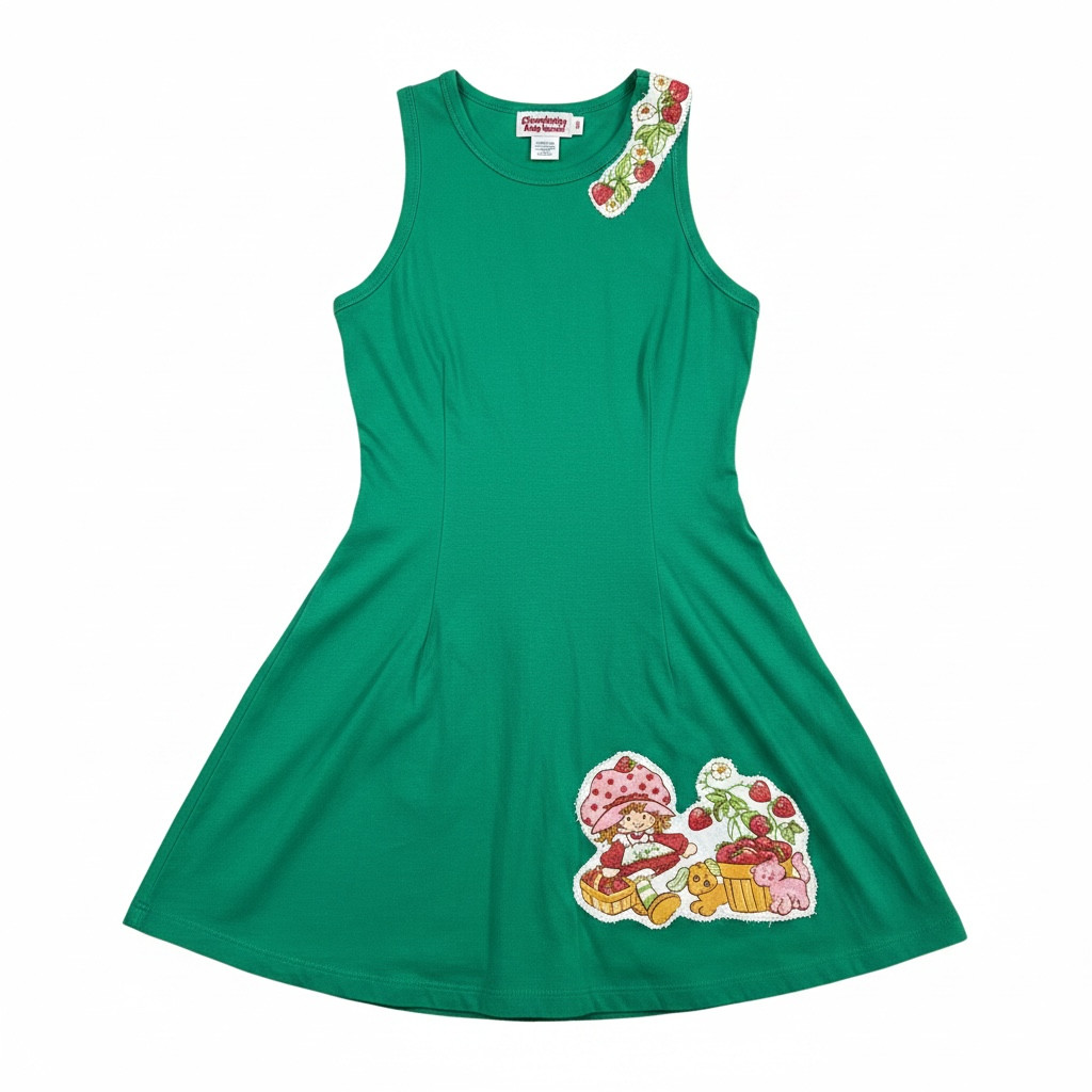 Strawberry Shortcake Upcycled Green Dress Women’s M – Velvet Familiar
