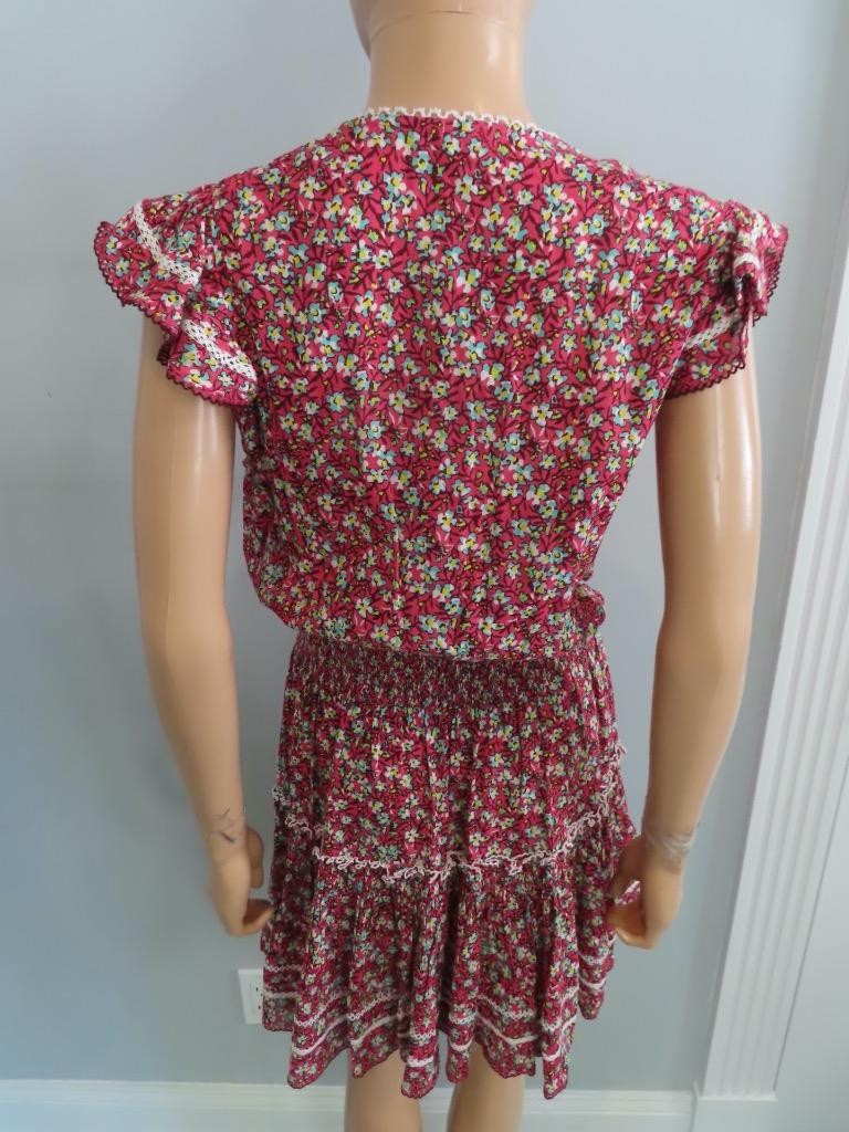 NWT Poupette St Barth Pink Paquerette Anais V Mini Dress Size L