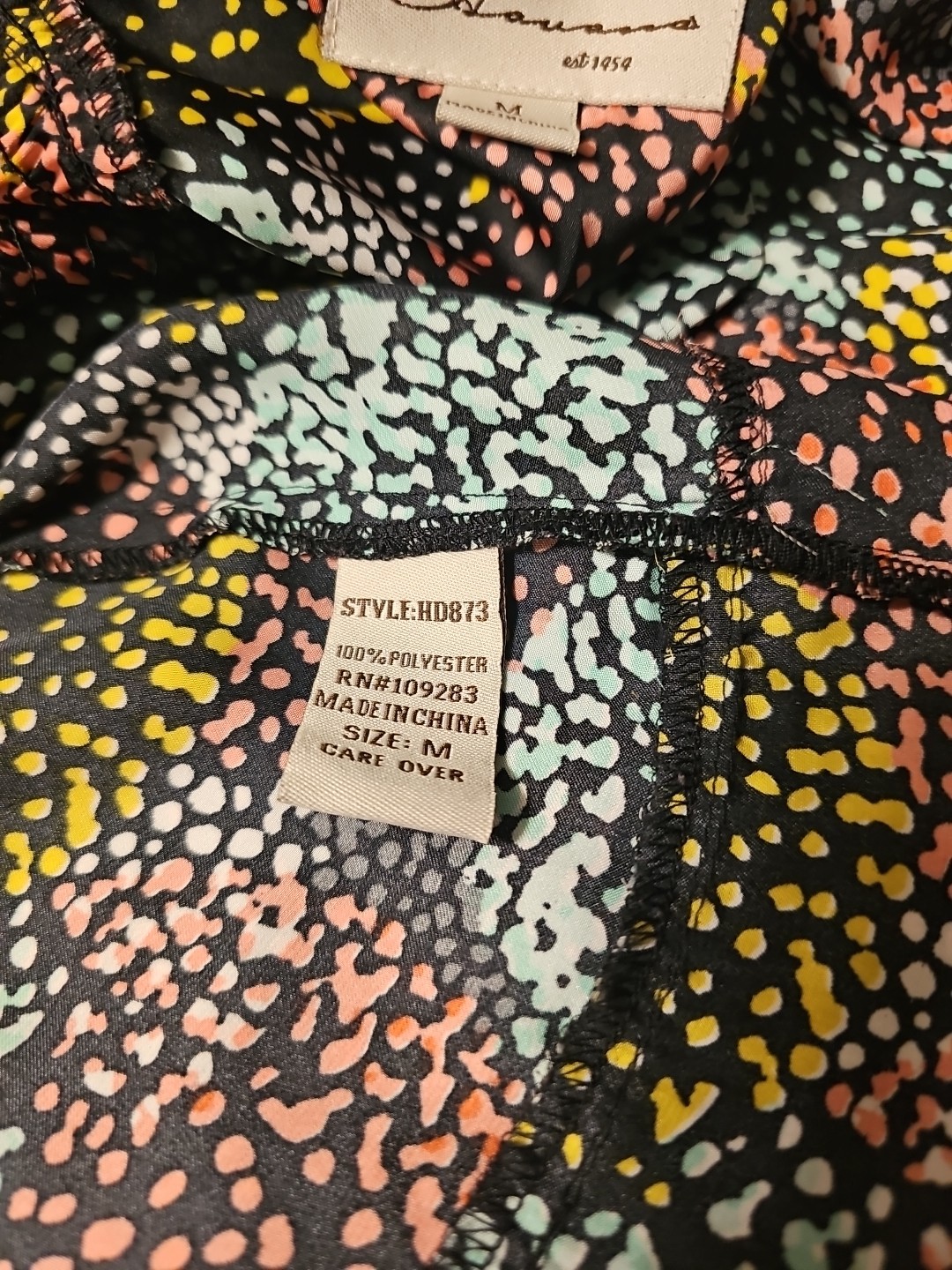 Vintage Havana MEDIUM Spaghetti Strap Black, Speckles Belted Dress