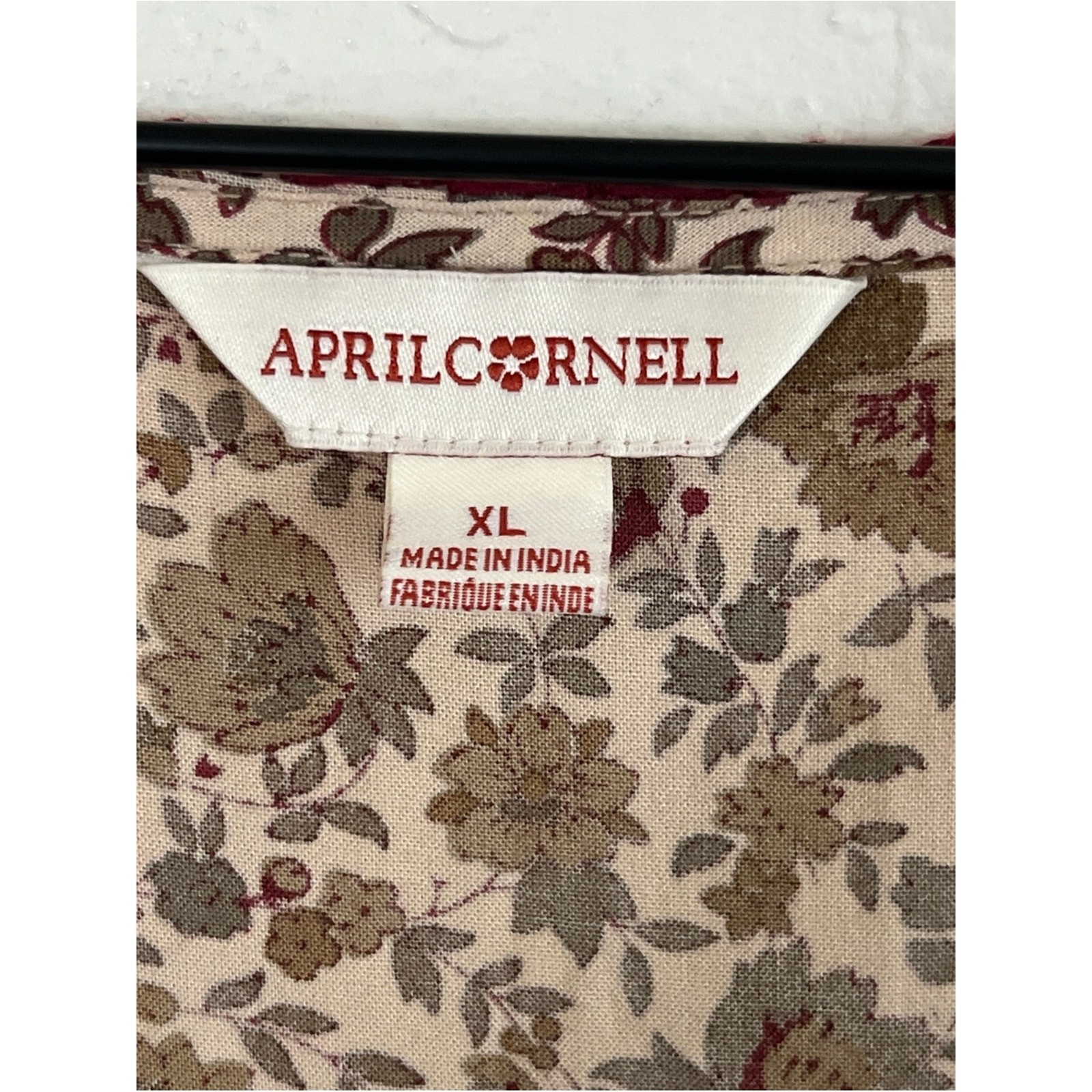 April Cornell Long Sleeve Button Front Midi Maxi Prairie Dress XL Floral Cottage
