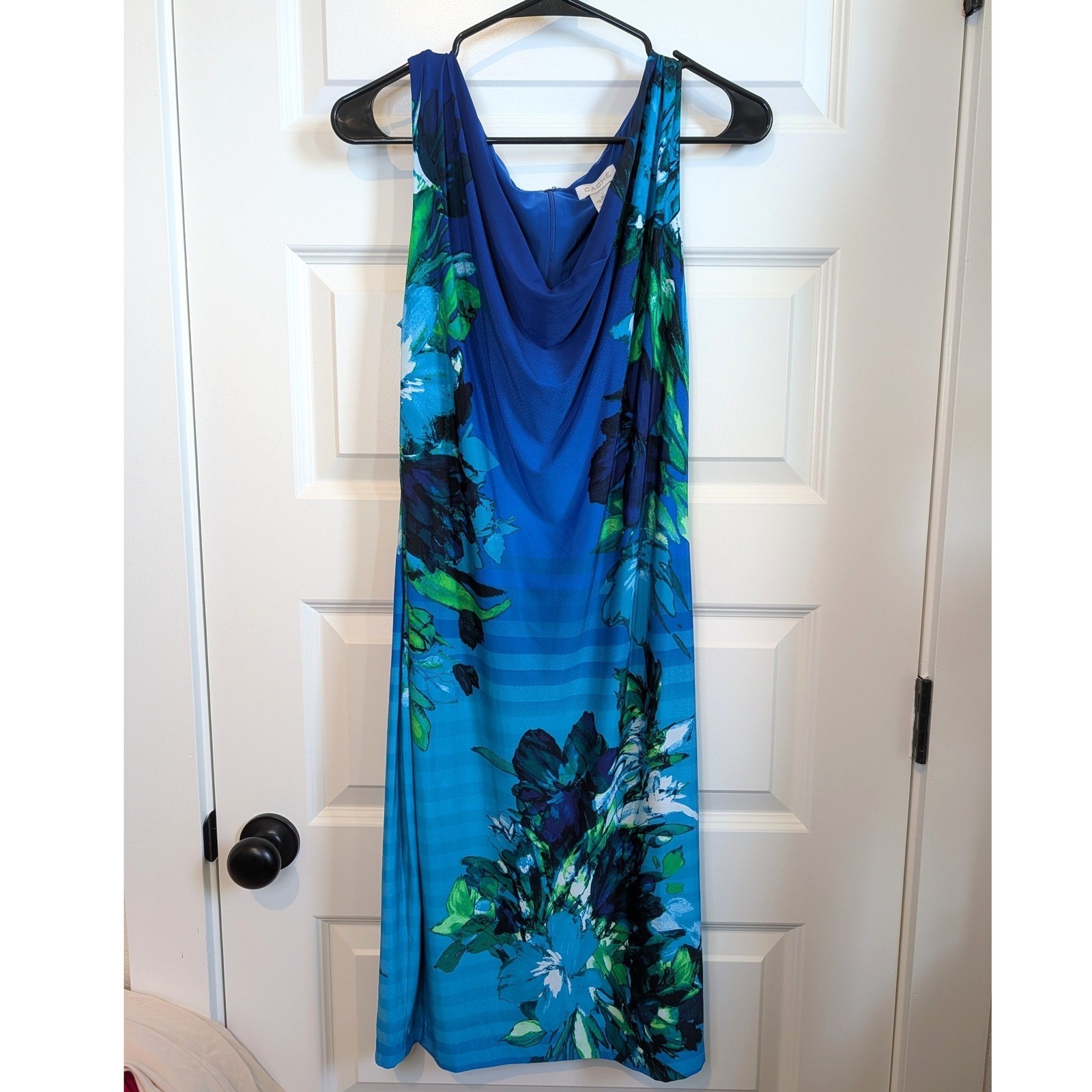 Cache Floral Cowl Neck Sheath Dress