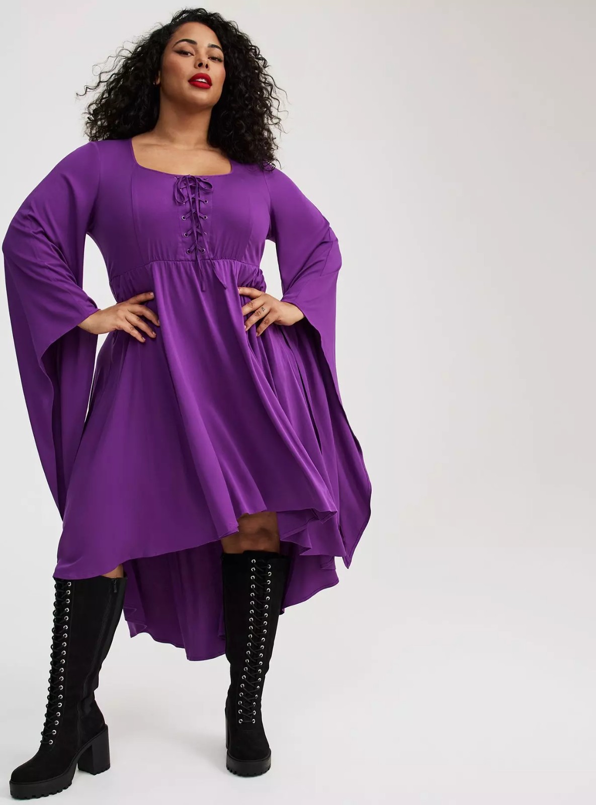 Torrid Halloween Witch Dress Hilo Lace Up Purple COSPLAY NWT New 4X