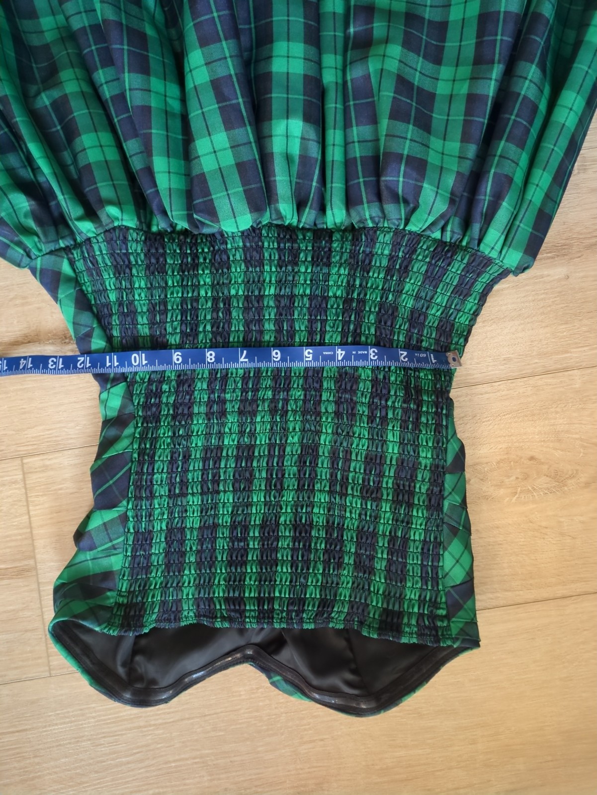 Luella Bartley Target Grn Plaid Bubble Hem Flirty Party Cocktail Dress Size 7
