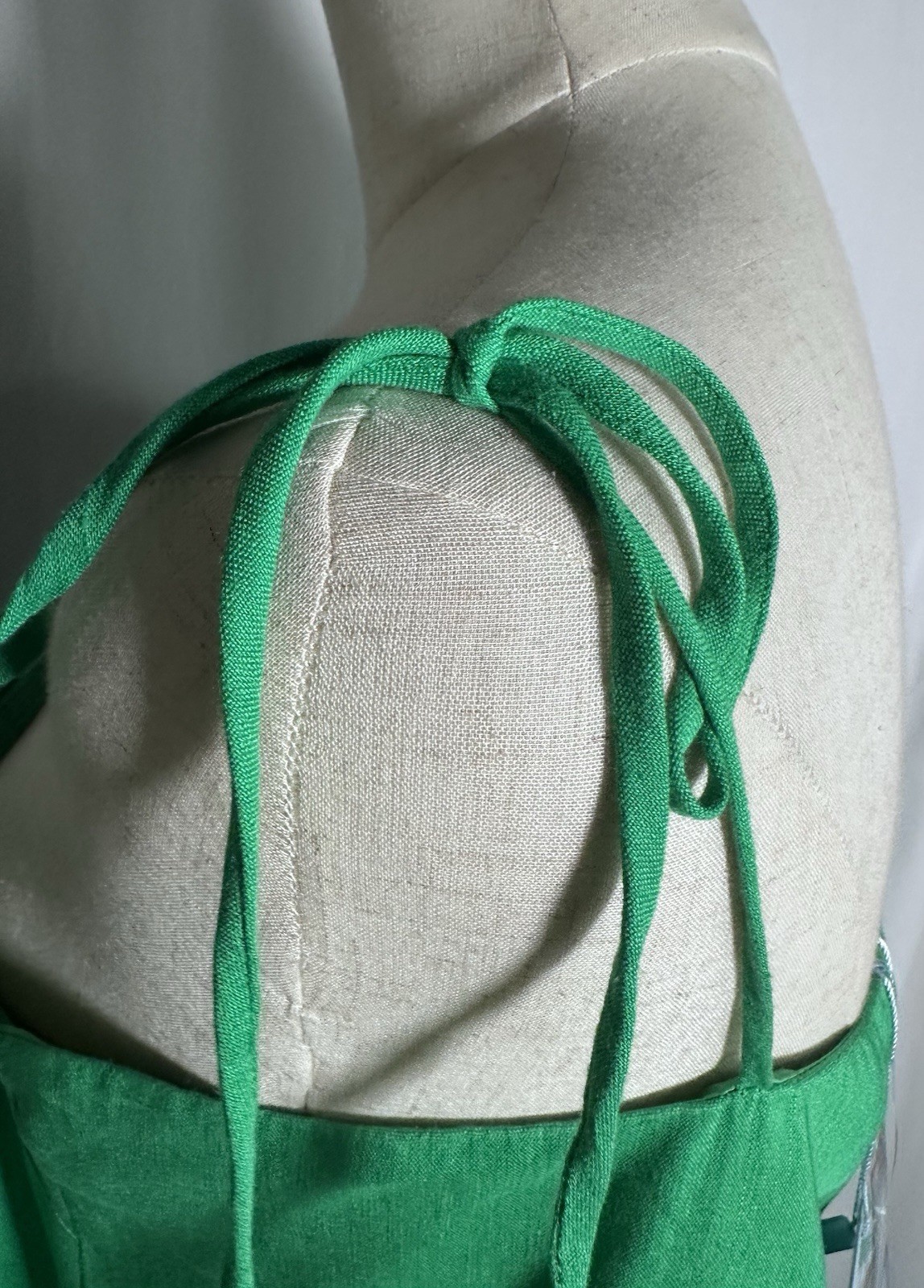 Antonio Melani Mini Dress Shift 18 Sleeveless Linen Blend Green Pockets $199