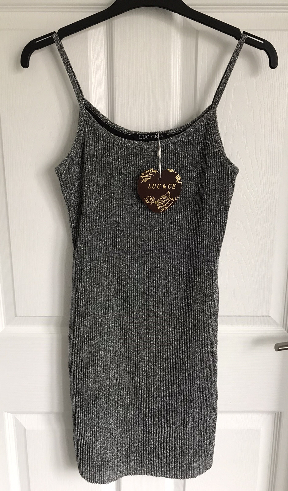 Ladies Silver Mix Luc & Ce Sleeveless Lined Strap Dress – Size Small BNWT