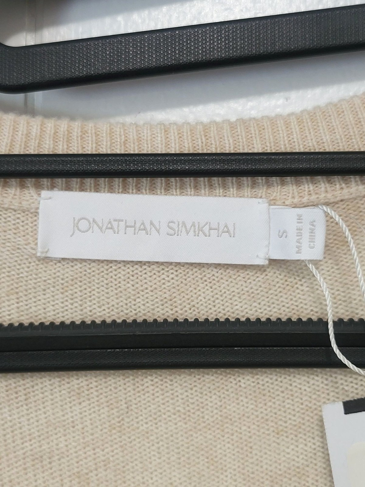 Jonathan Simkhai Evalynn Dress Wool Cashmere Blend Sz Small Beige Wrap Midi NWT