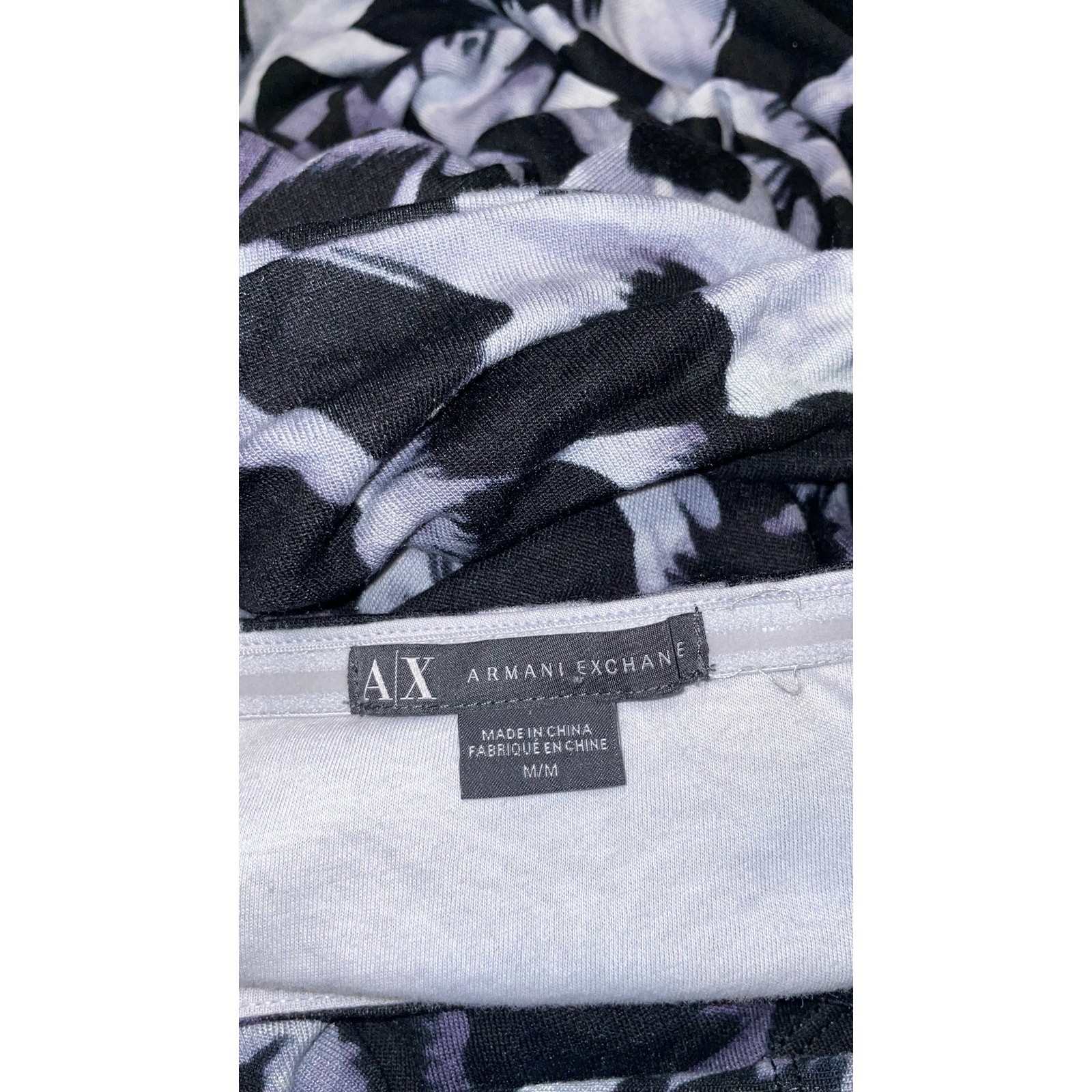 A/X Armani Exchange Black Purple Animal Print Dress Size: M