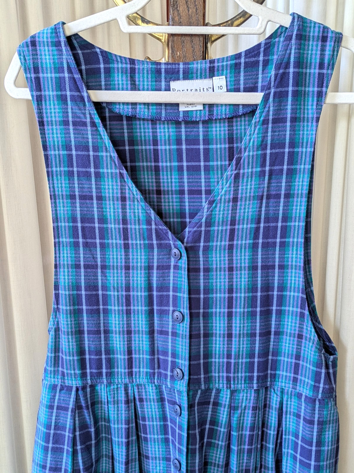 Portrait by Northern Isles Cotton Jumper Dress Cottagecore Modest Size 10 Blue