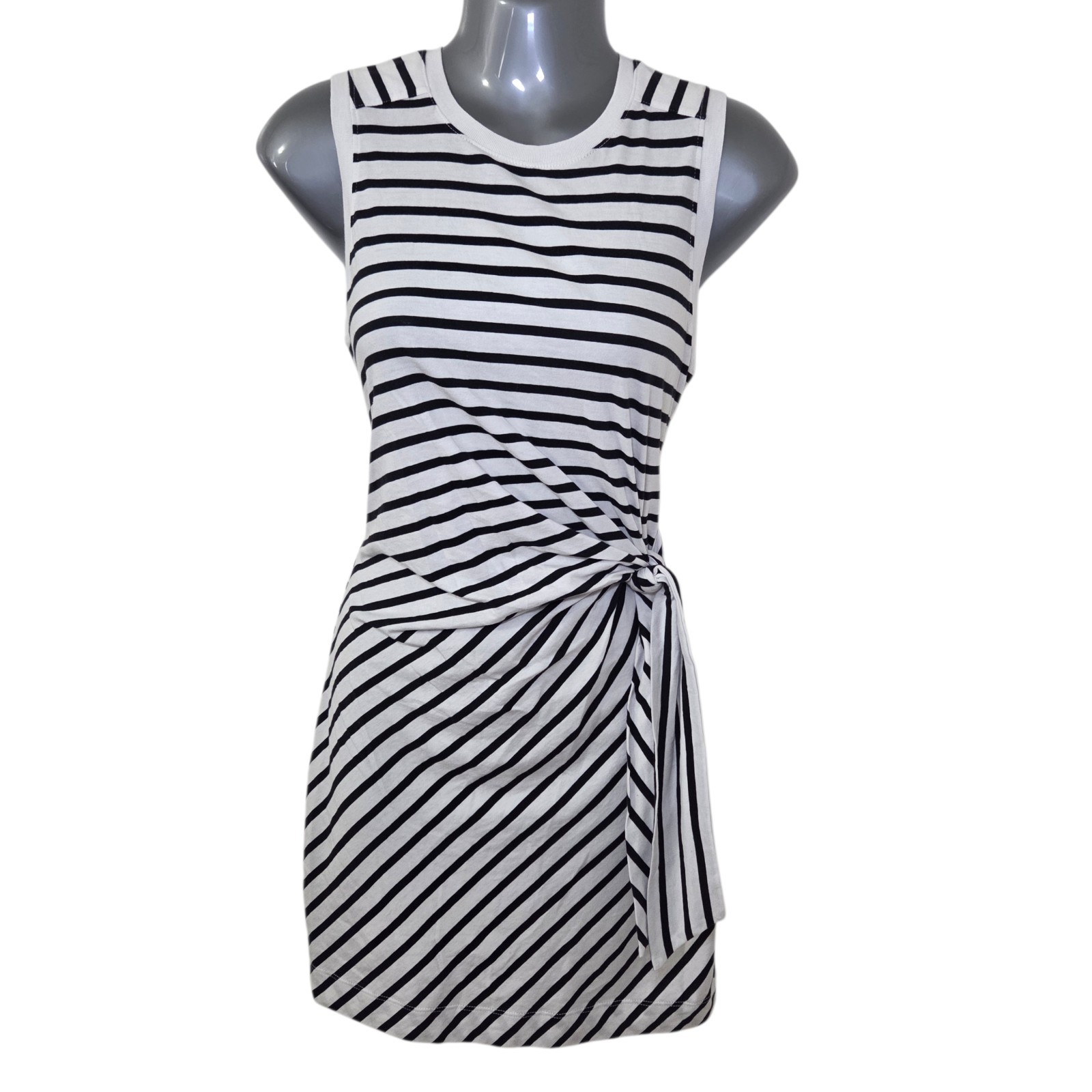 ATM Anthony Thomas Melillo Women’s Twist Front Mini Dress XS White Black NWT