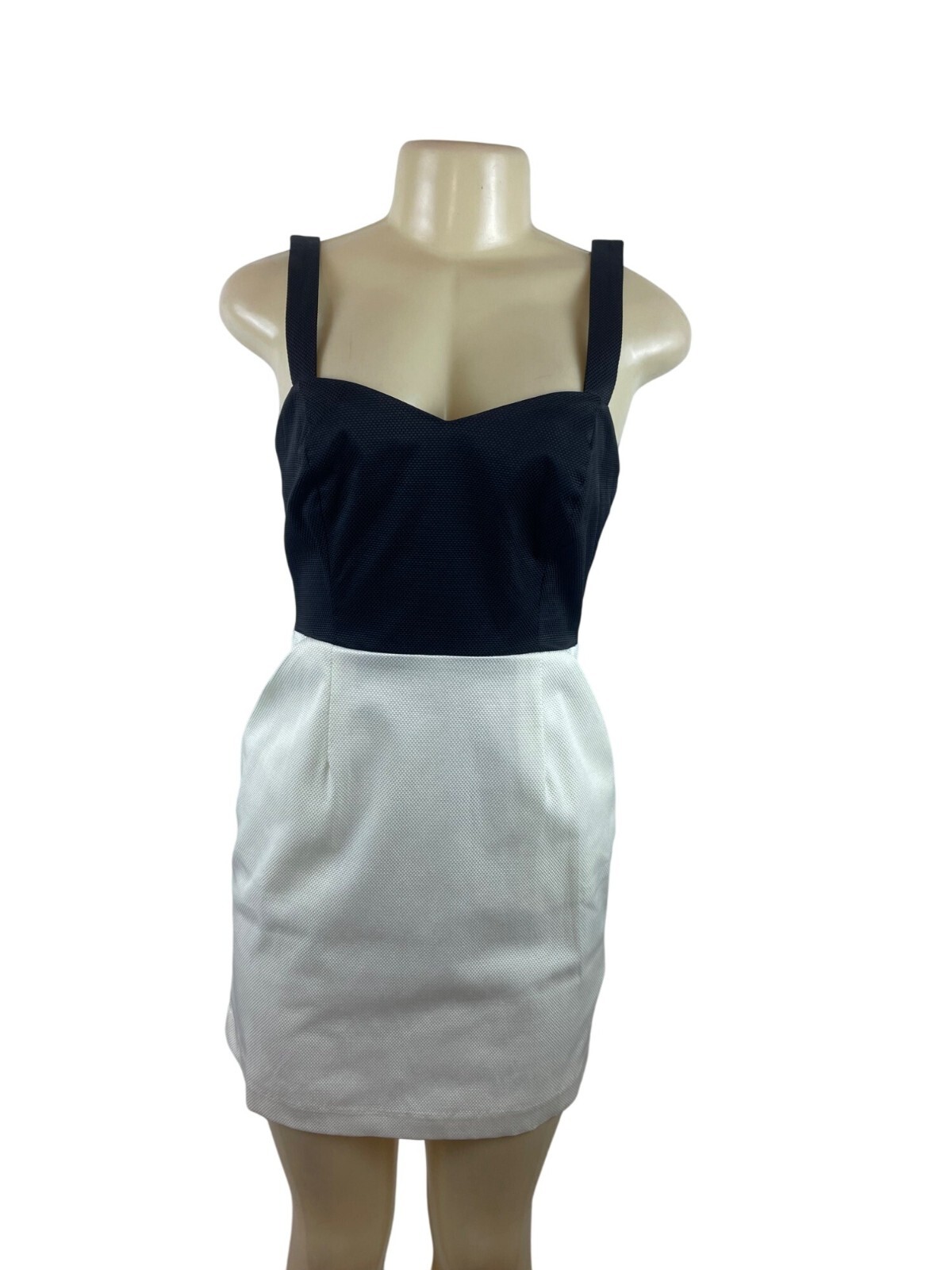 Walter Black & White Sleeveless Mini Dress With Sweetheart Neckline Sz S