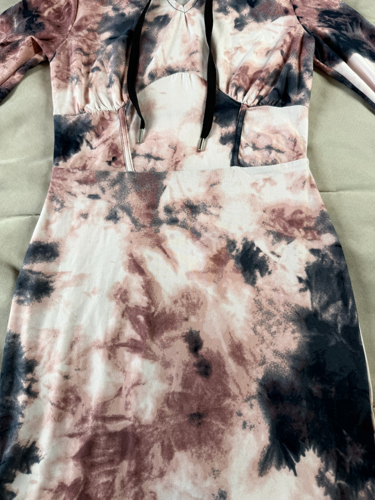 Derek Heart Tie Dye Multicolor Size S Soft Hippie Above The Knee Hoodie Dress