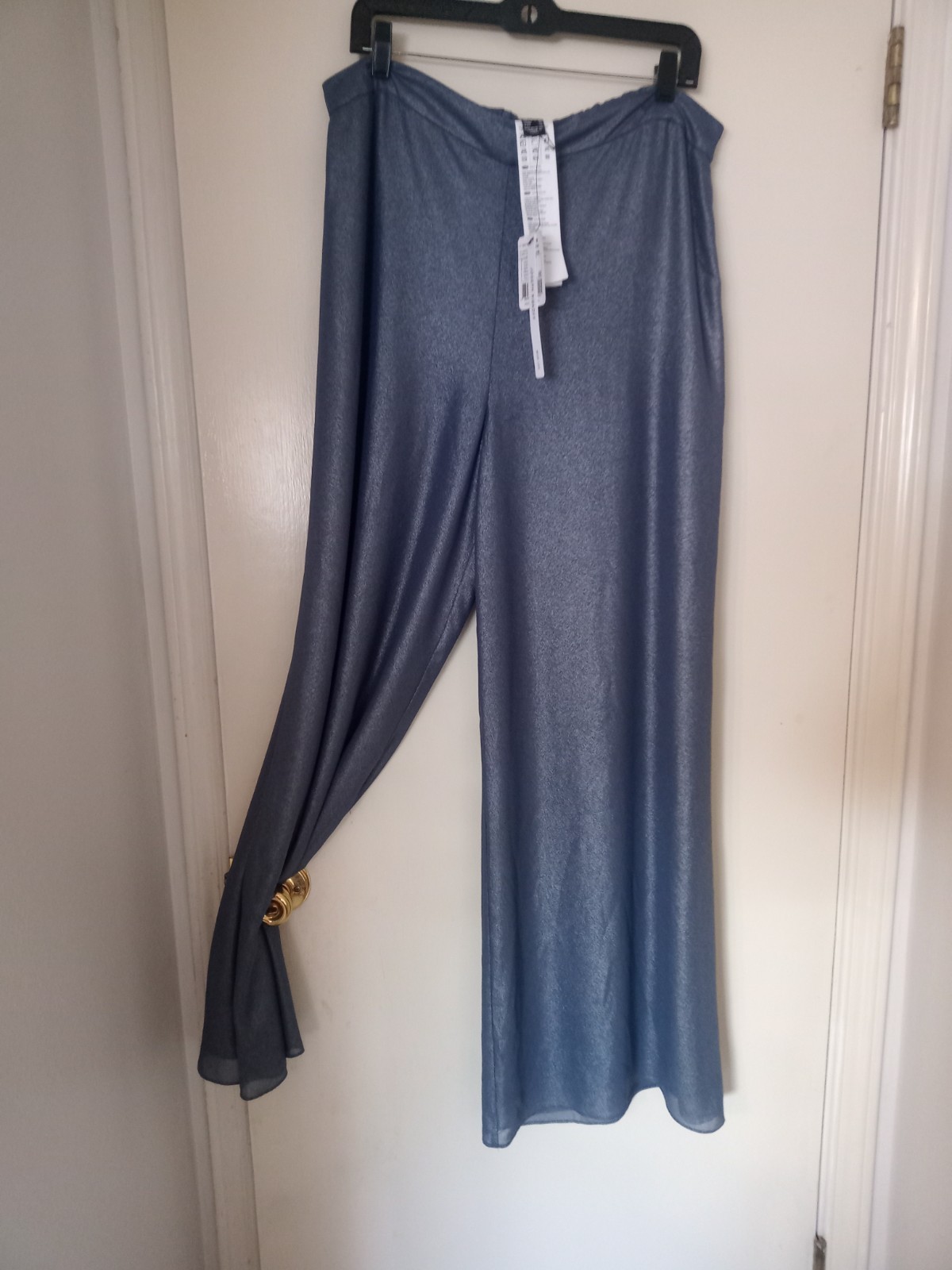 Joseph Ribkoff LDS Pull On Pants silver 16 Stretch Formal Trousers nwt wide leg