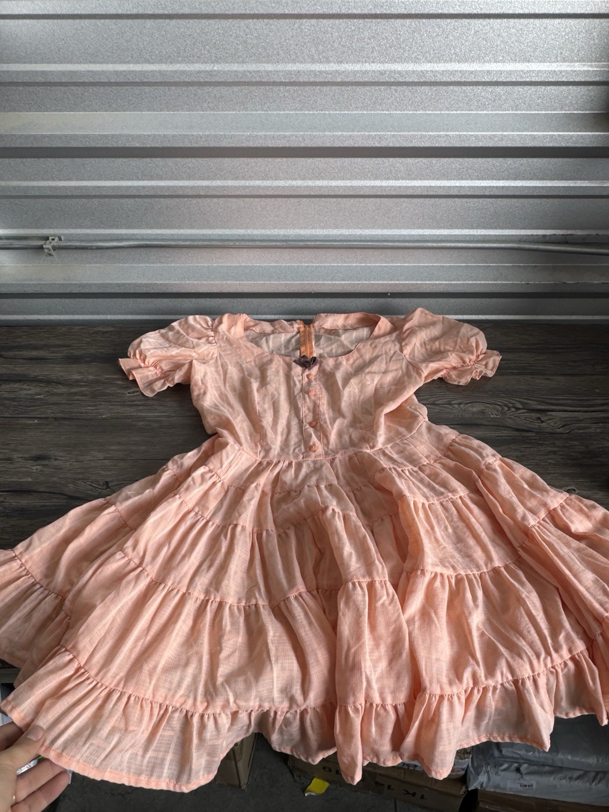 Vtg Western Dress Womens Fringe Cowgirl USA Peach