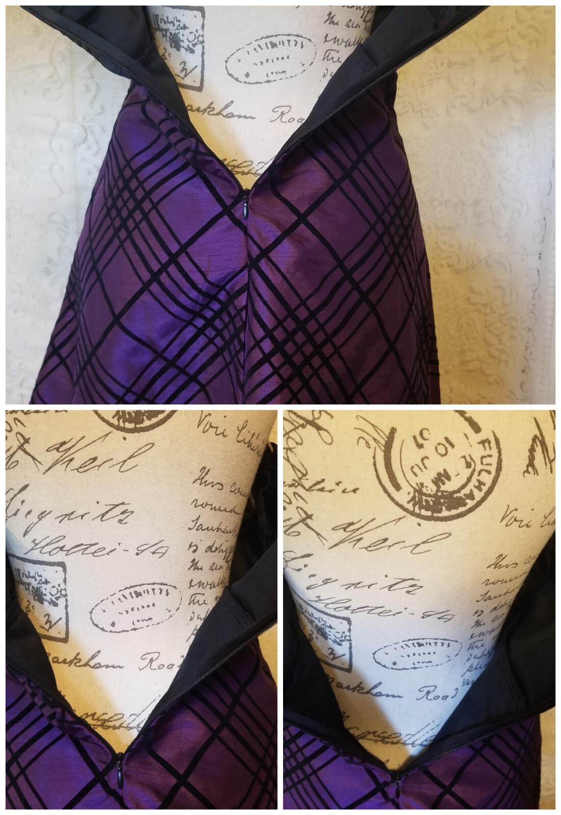 Heart Soul Mini Slvls Party Dress Medium Purple Velvet Satin Bow Rhinestone EUC