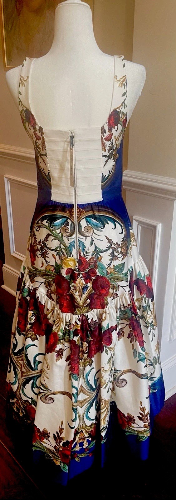 Alice and OLIVIA DIANA STRUCTURED MIDI DRESS In GILDED ROSE US 6 UK /AU 10 NWT