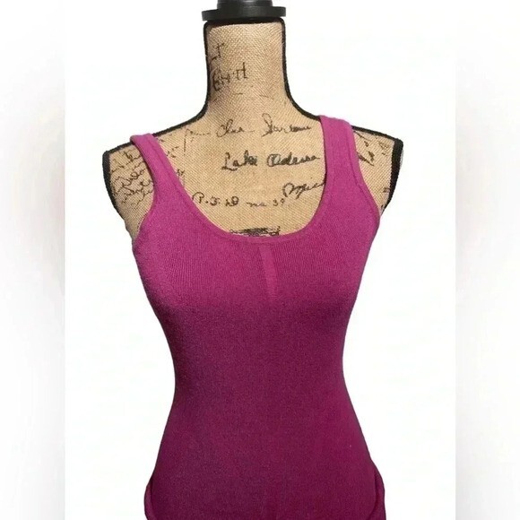 Wind And Willow Knit Midi Dark Pink Bodycon Tank Dress Size Medium