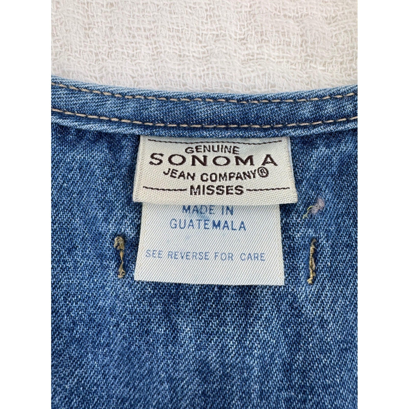 Sonoma Jean Co Denim Button Front Maxi Jumper Dress Size Large Blue Country