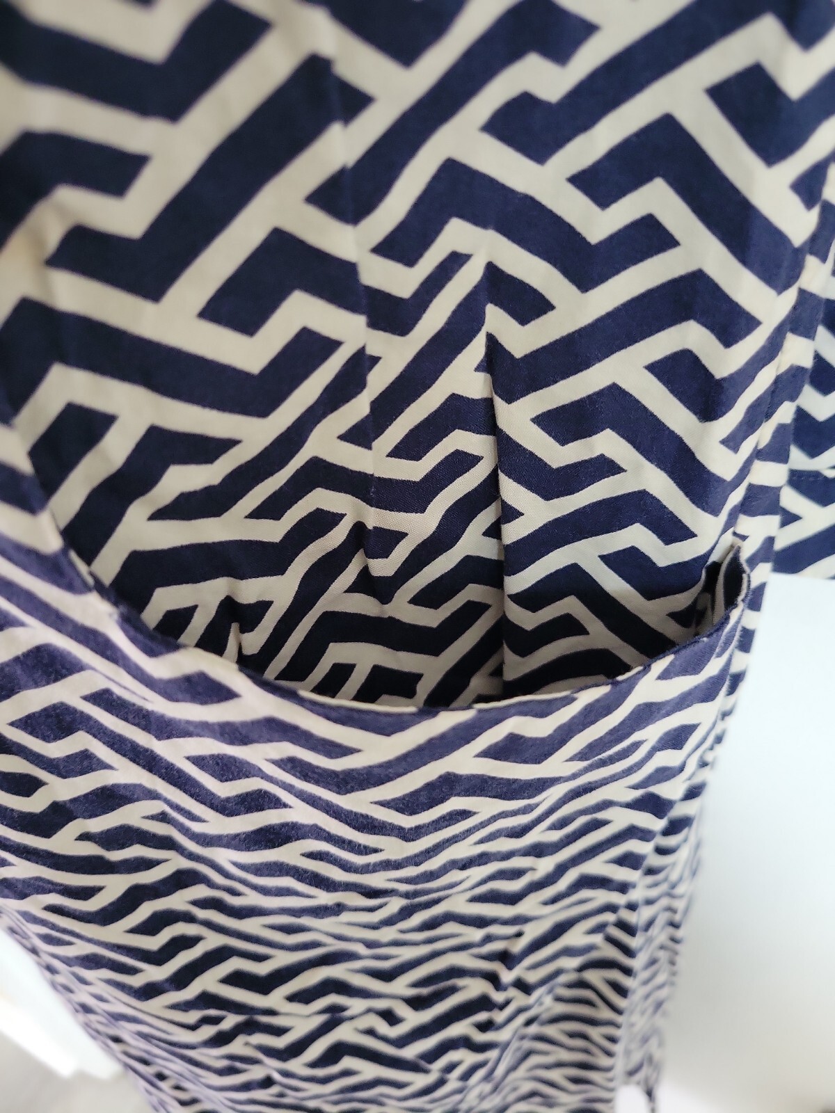 Peter Millar Womens Navy Blue White Chevron Drawstring Waist Dress Cover Up XS