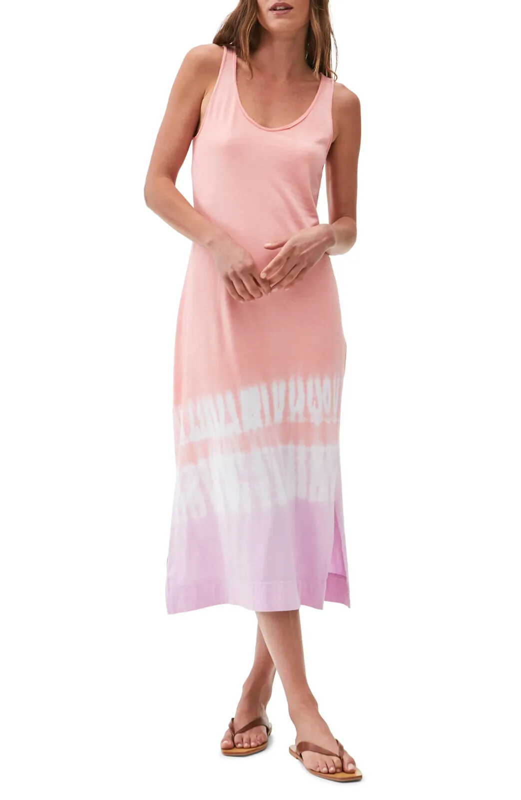 Michael Stars Cali Front to Back Tank Pink Tie-Dye Dress L20004 Size XS