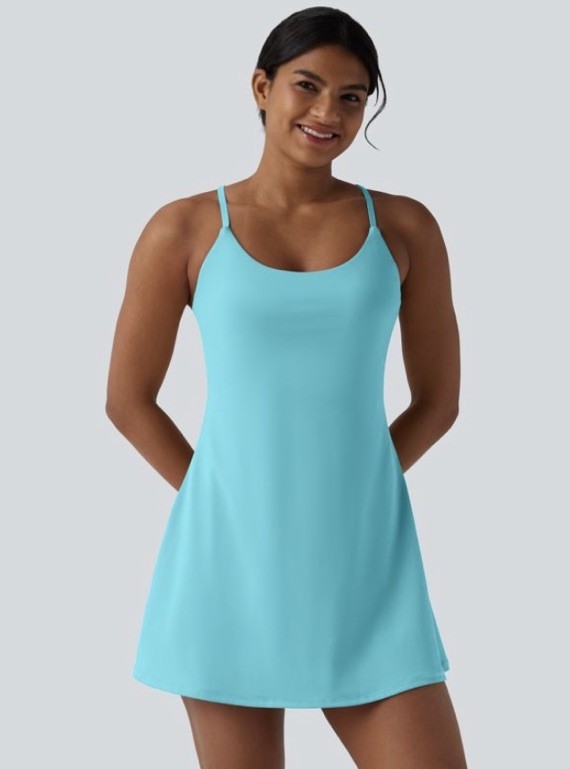 Halara SoftlyZero™ Plush Backless Active Dress Easy Peezy Edition XL , NWT Blue