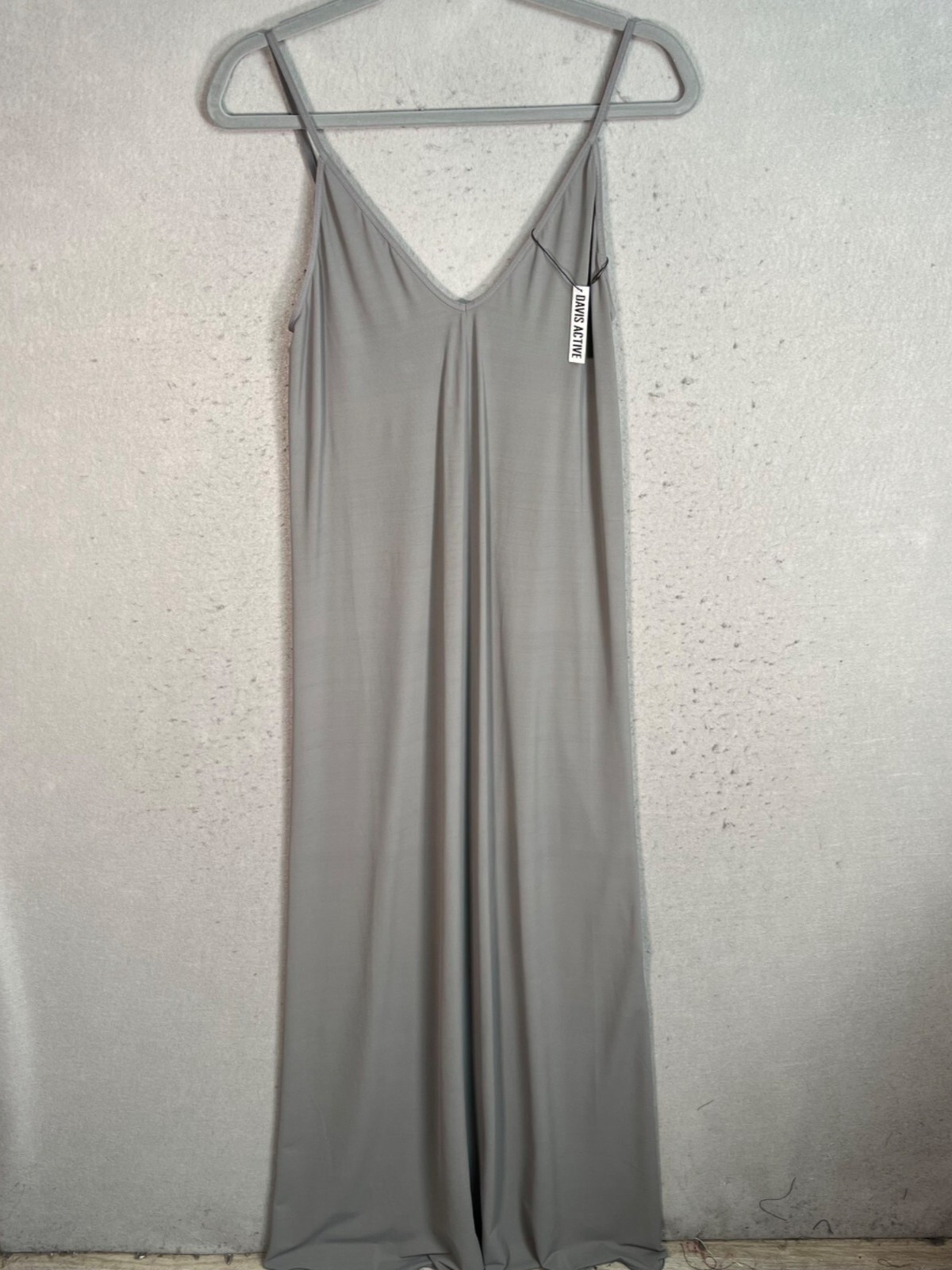 NEW! Davis Active Womens Gray Maxi Dress L/XL Nylon Spandex Blend