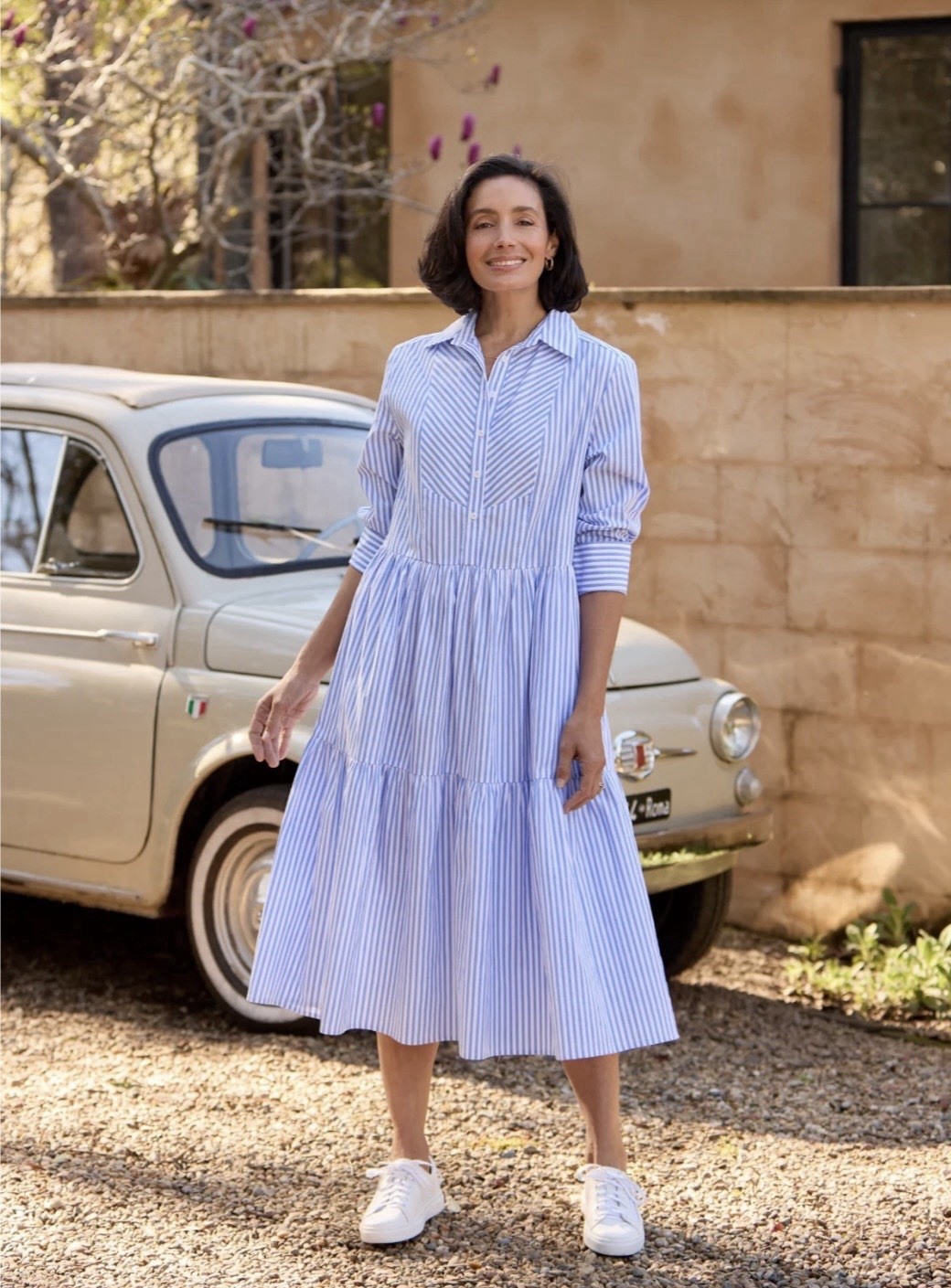 Maye Dress jasmine shirt dress Maye The Label Blue Striped M Petite Quiet Luxury