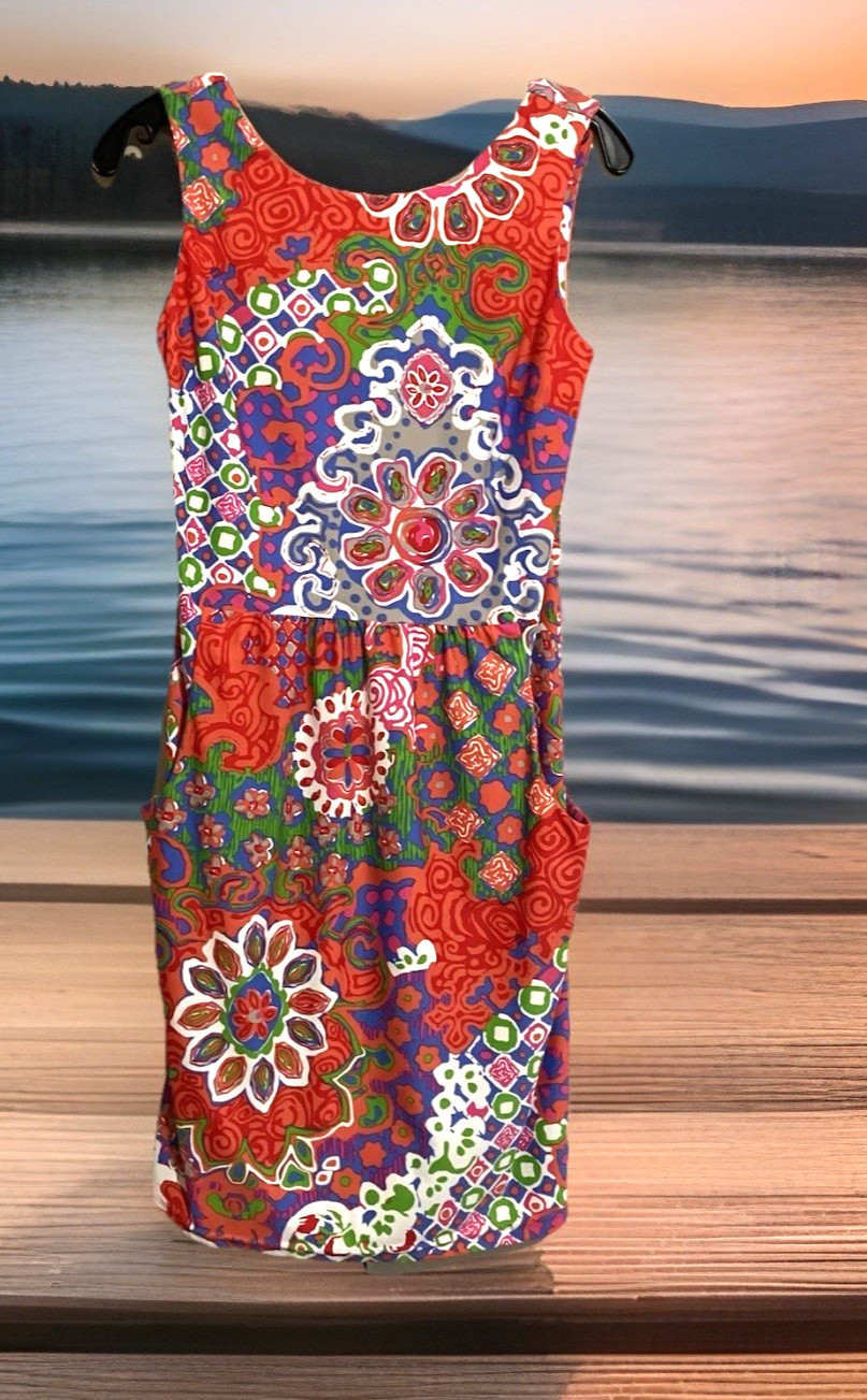 NWT Jude Connally Dress Small Mary Pat W/ pockets Sun Drenched $178 NEW Beachy🌴
