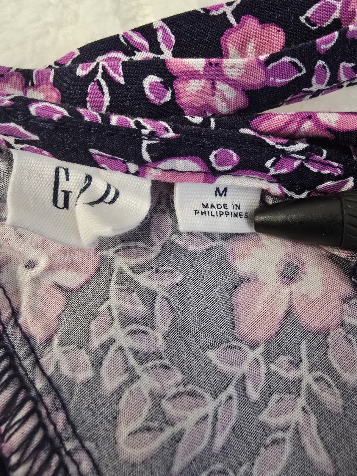 GAP Floral Sundress Navy Pink Ditsy Print Sleeveless Fit Flare Spaghetti Strap M