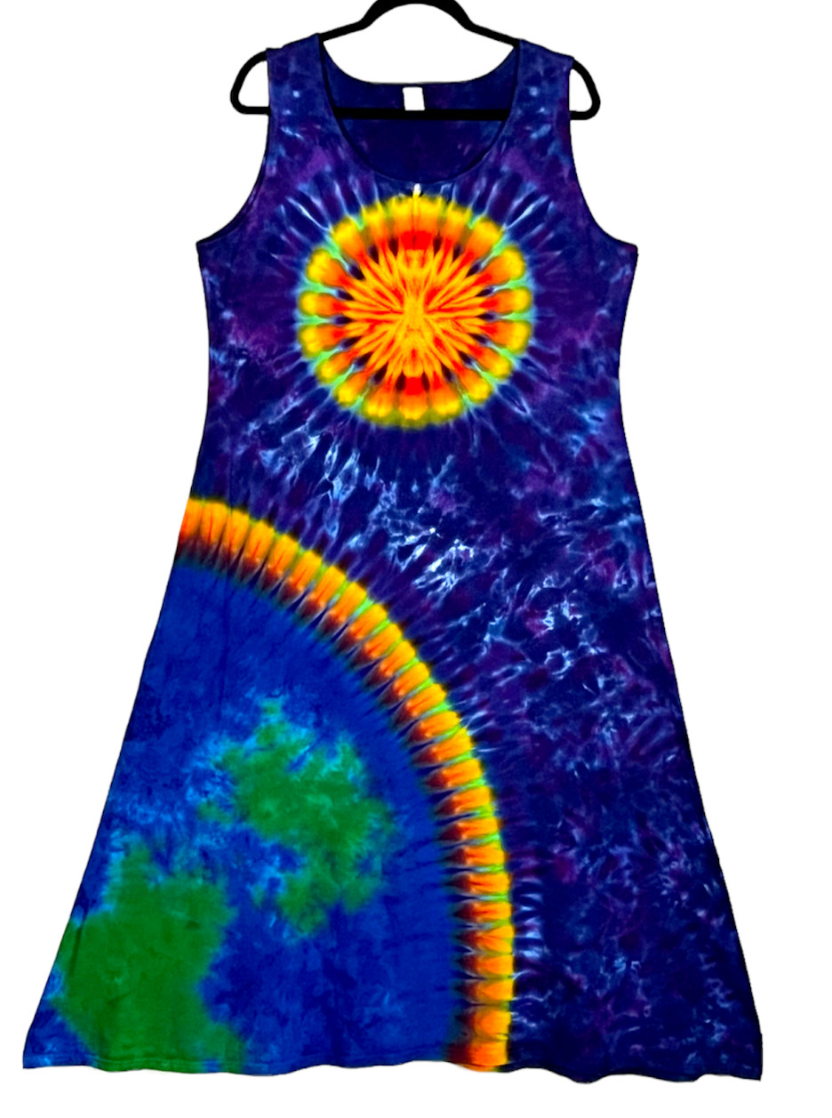 TIE DYE Women’s Tank Top Dress Earth Sun Space hippie boho sm med lg xl 2X 3X