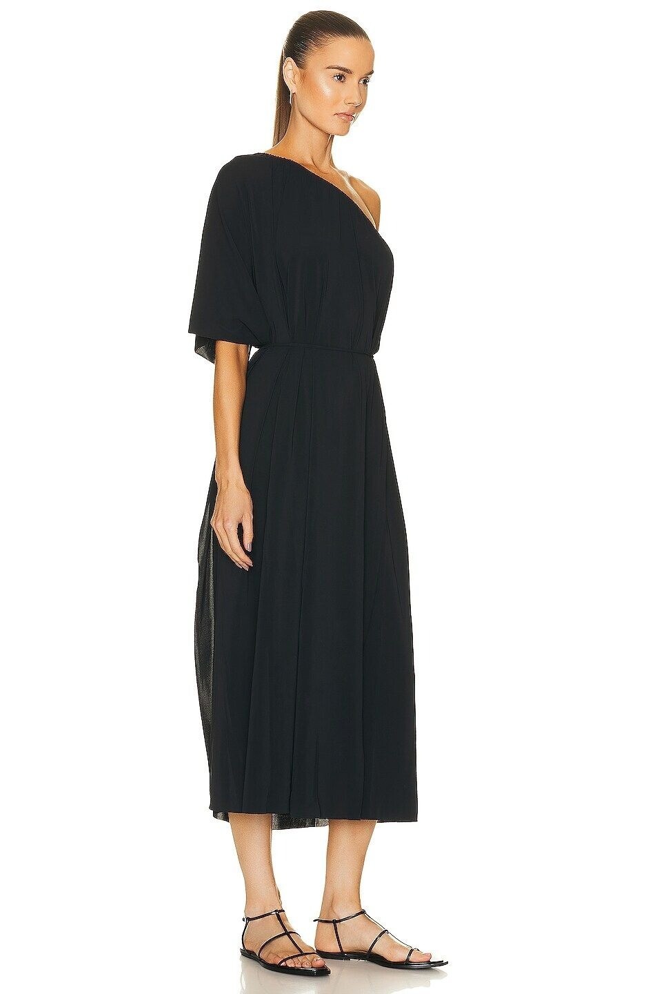 ERES Georgie One Shoulder Long Dress in Noir 3 New Womens Maxi Gown