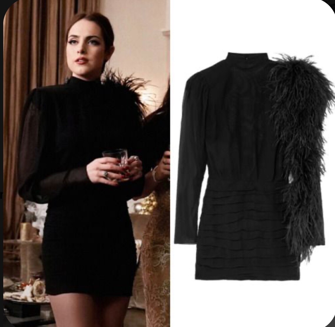 MAGDA BUTRYM feather black dress 100% SILK Red Carpet 38 size 2165$