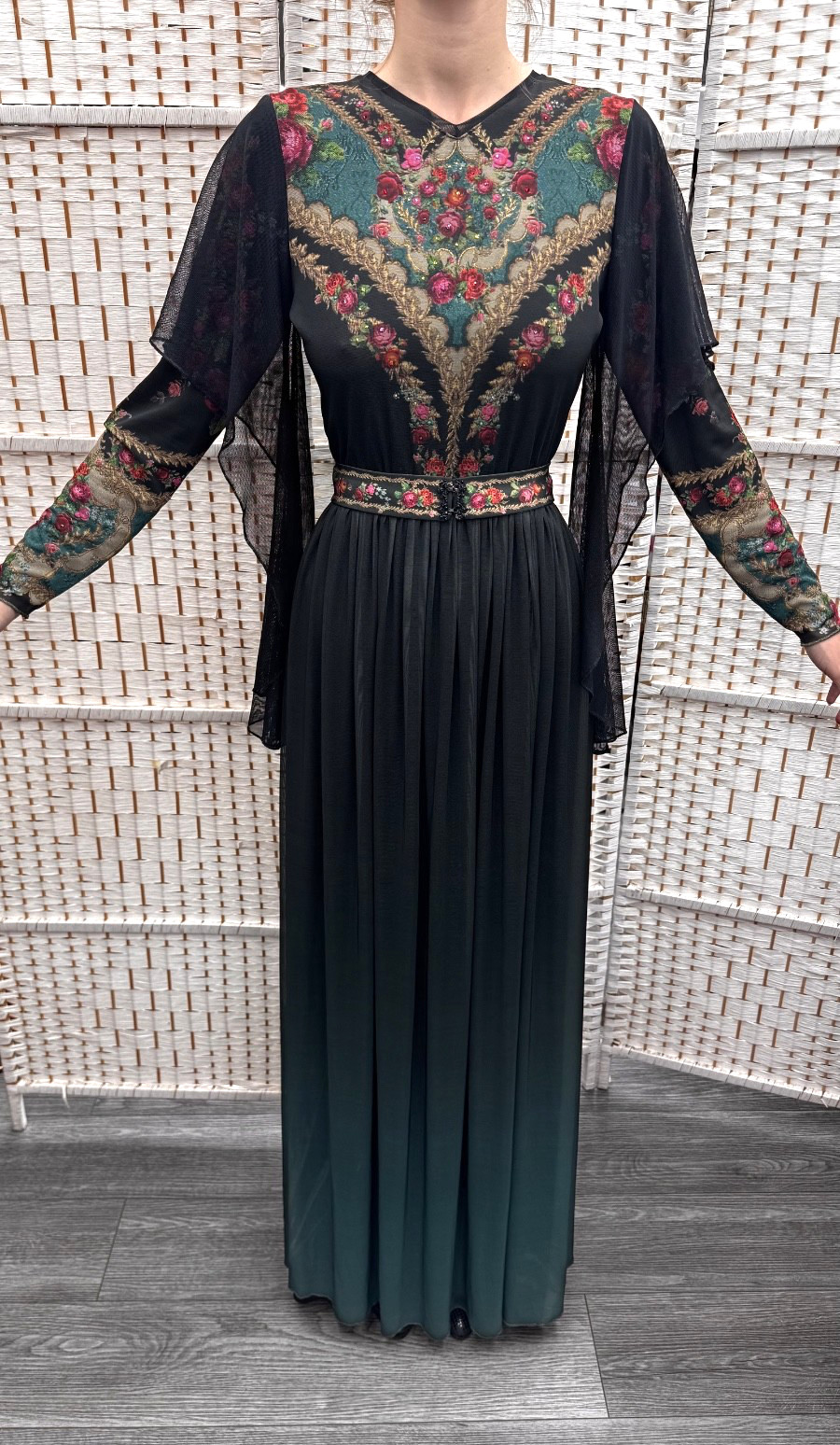 Negrin Elegant Full length Floral dress Size – S – NWT.
