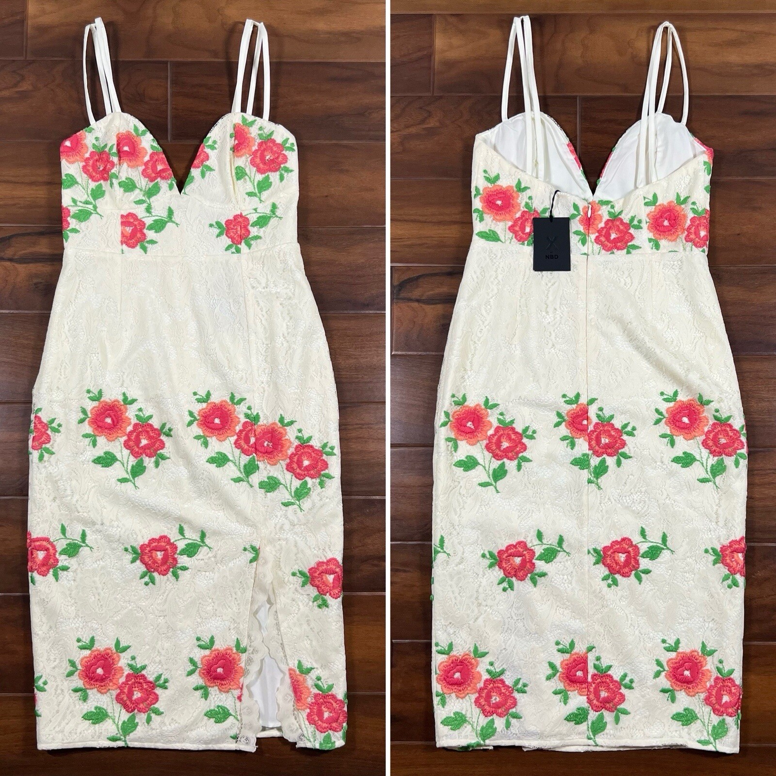 X x NBD Women’s Size XS Ivory Floral Lace Trey Dress