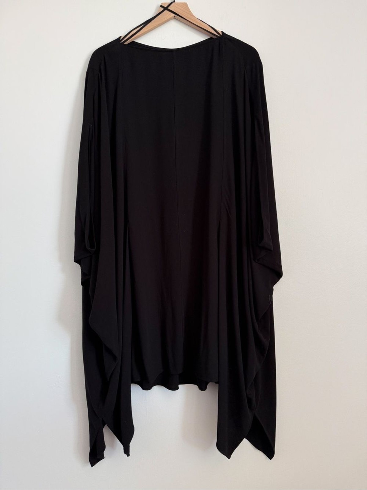 COS Black Oversized Kaftan Dress Draped Batwing Midi O/S