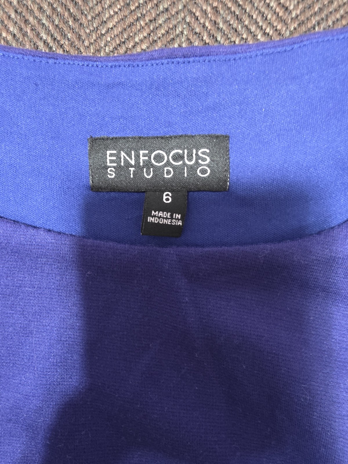 Enfocus Studio Blue Solid Sheath Round Neck Knee Dress Sleeveless Zip 6