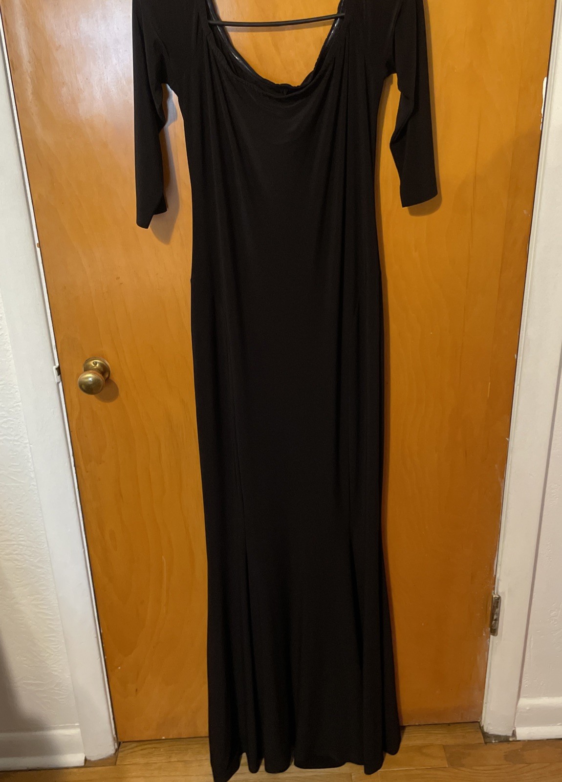Norma Kamali Black Off The Shoulder Fish Tail Gown Women’s Size EU 40/L