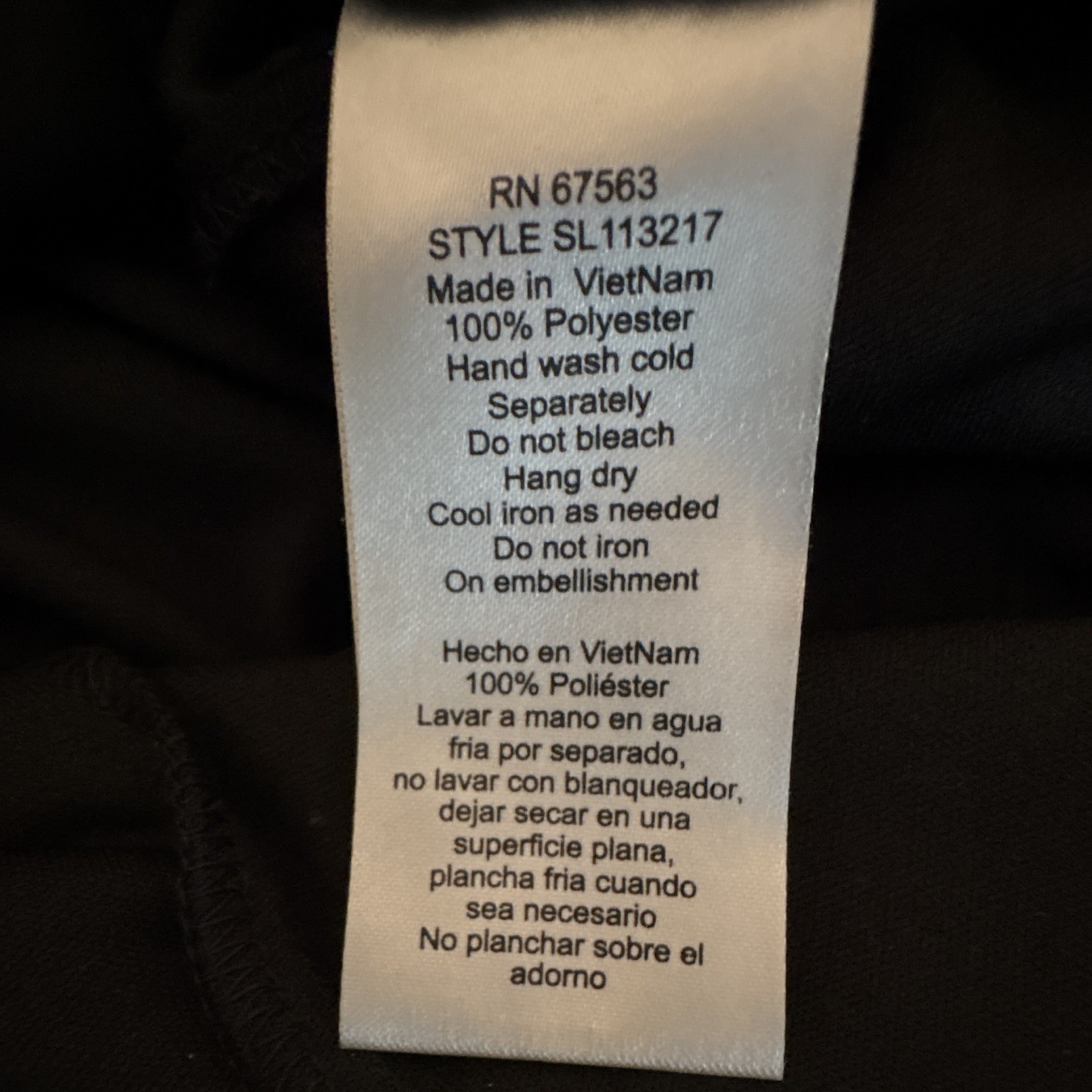 SLNY Women’s Black Chiffon Layered Ruffle Rhinestone A-Line Knee Dress 14