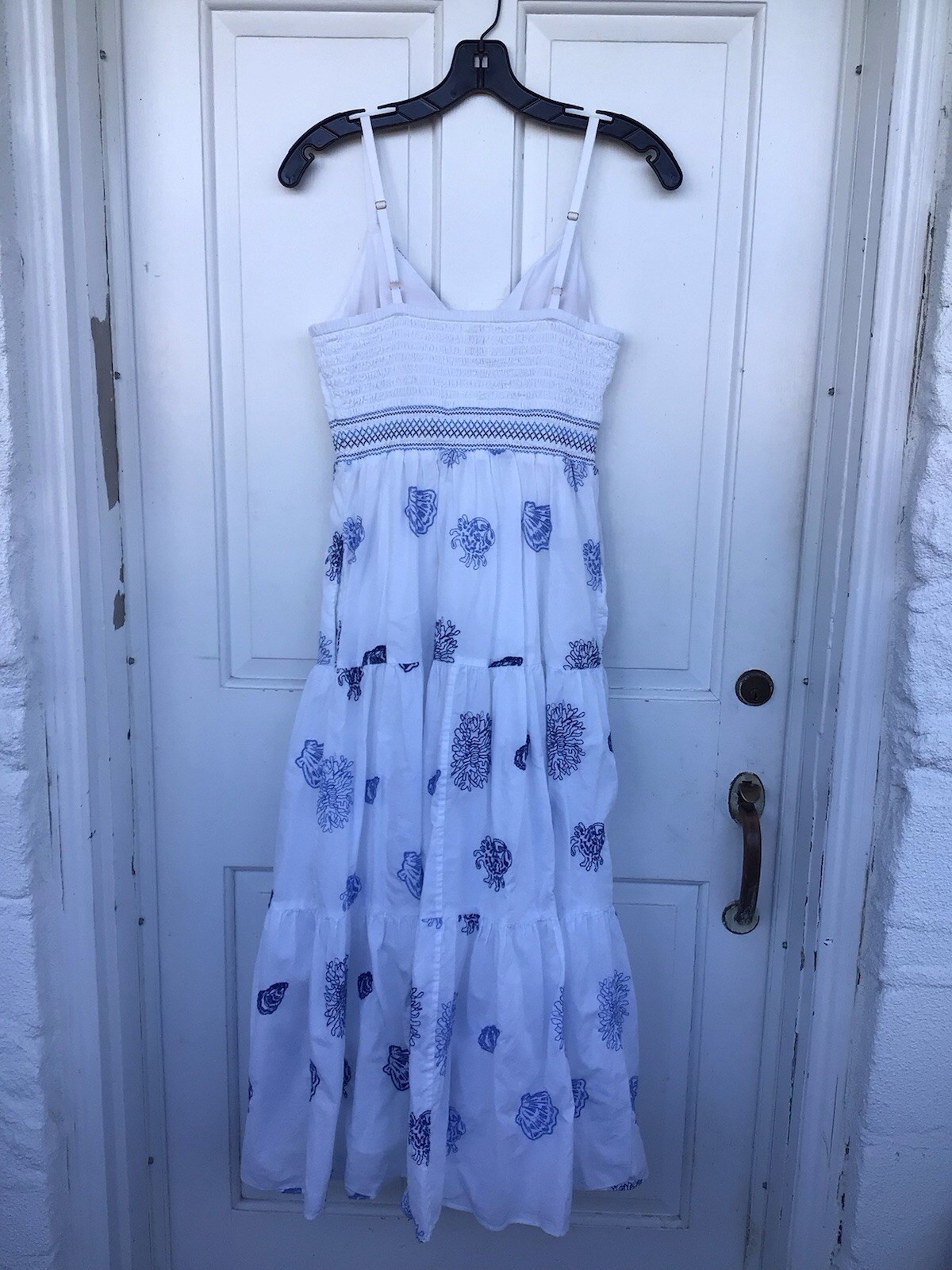 Lilly Pulitzer Sleevless “Zanna” Blue And White Seashell Pattern Maxi dress, 2.