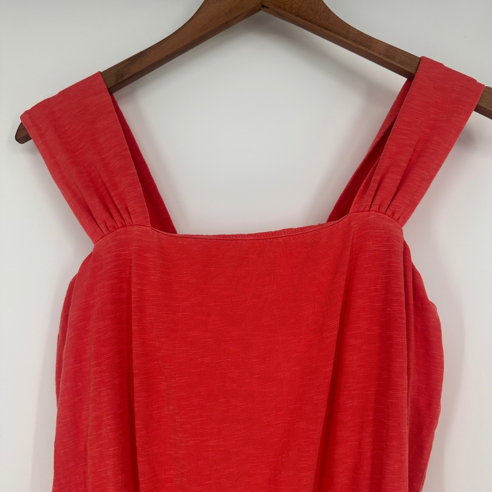 Sundry for Evereve Square Neck Ruched Dress Pigment Electric Red Size S NEW
