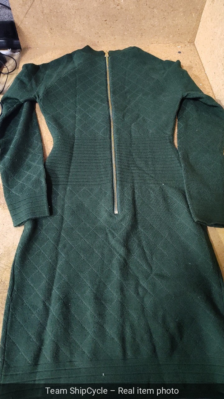 Balmain Green Dress w Gold Button Details Size M Estate Found G2U
