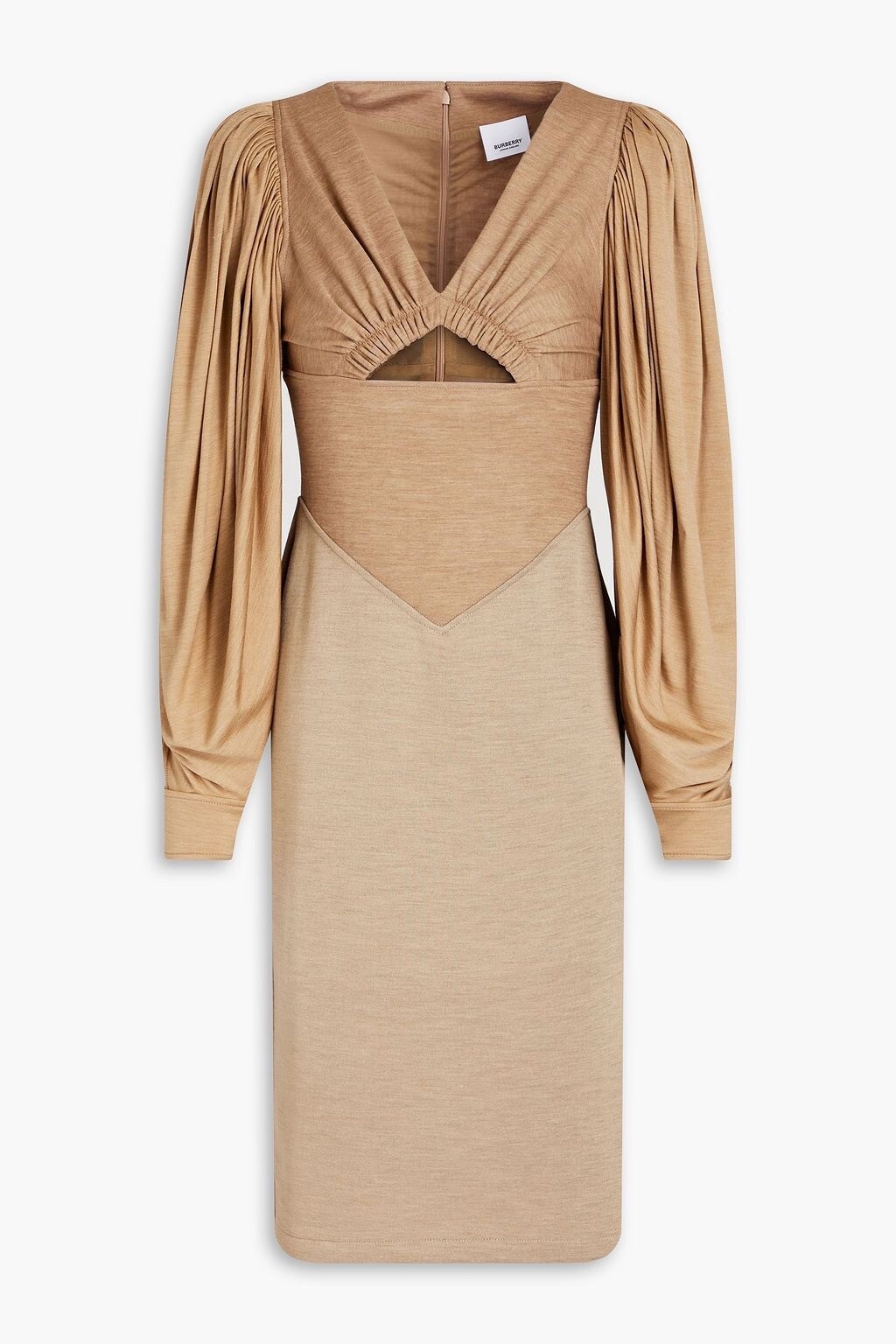 BURBERRY Cutout Gathered Wool Silk Jersey Dress Size UK 2 NEW RRP £2500