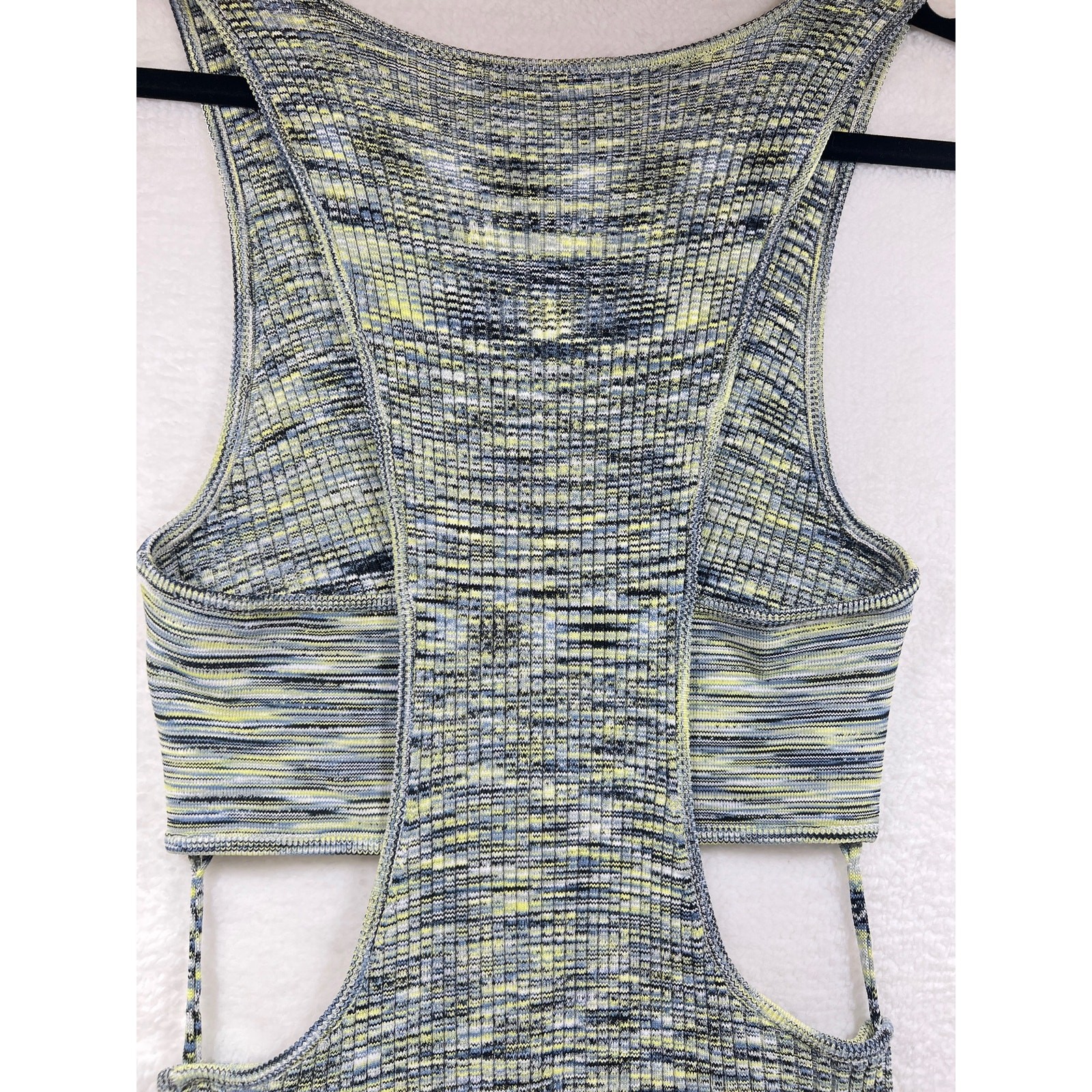 Jonathan Simkhai Colleen Midi Dress Medium Rib Knit Cut Out Basil Space