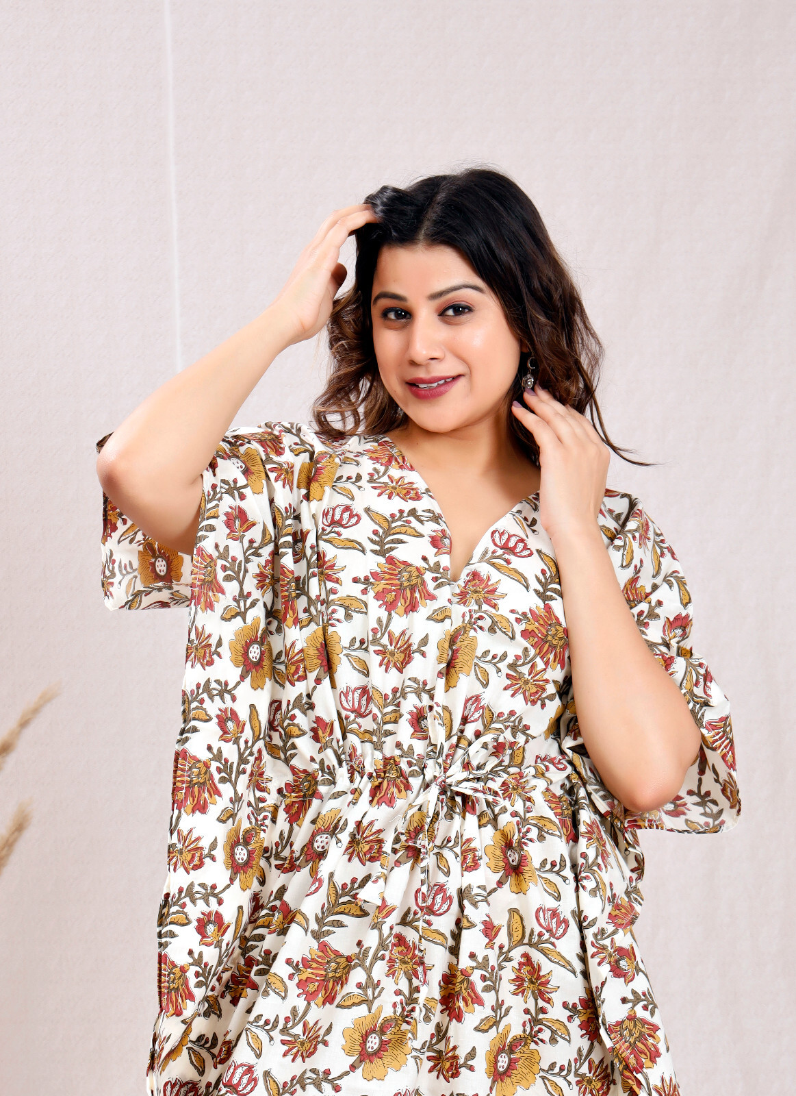 Handmade kaftan cotton plus size regular kaftan resort wear cotton loungewear