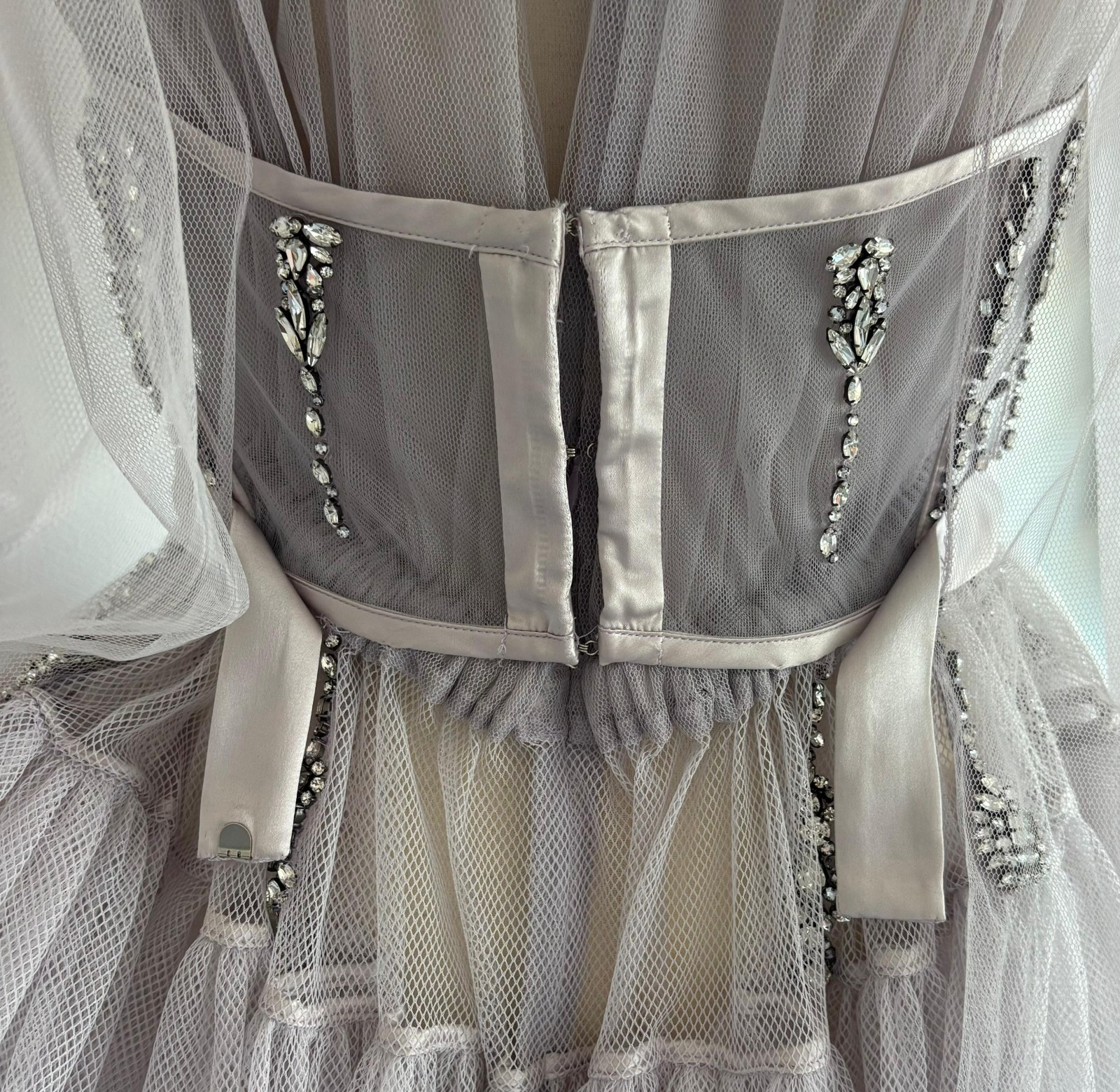 Alexander Mcqueen Embroidered Purple With Bow Spring/Summer 2022 Show Gown