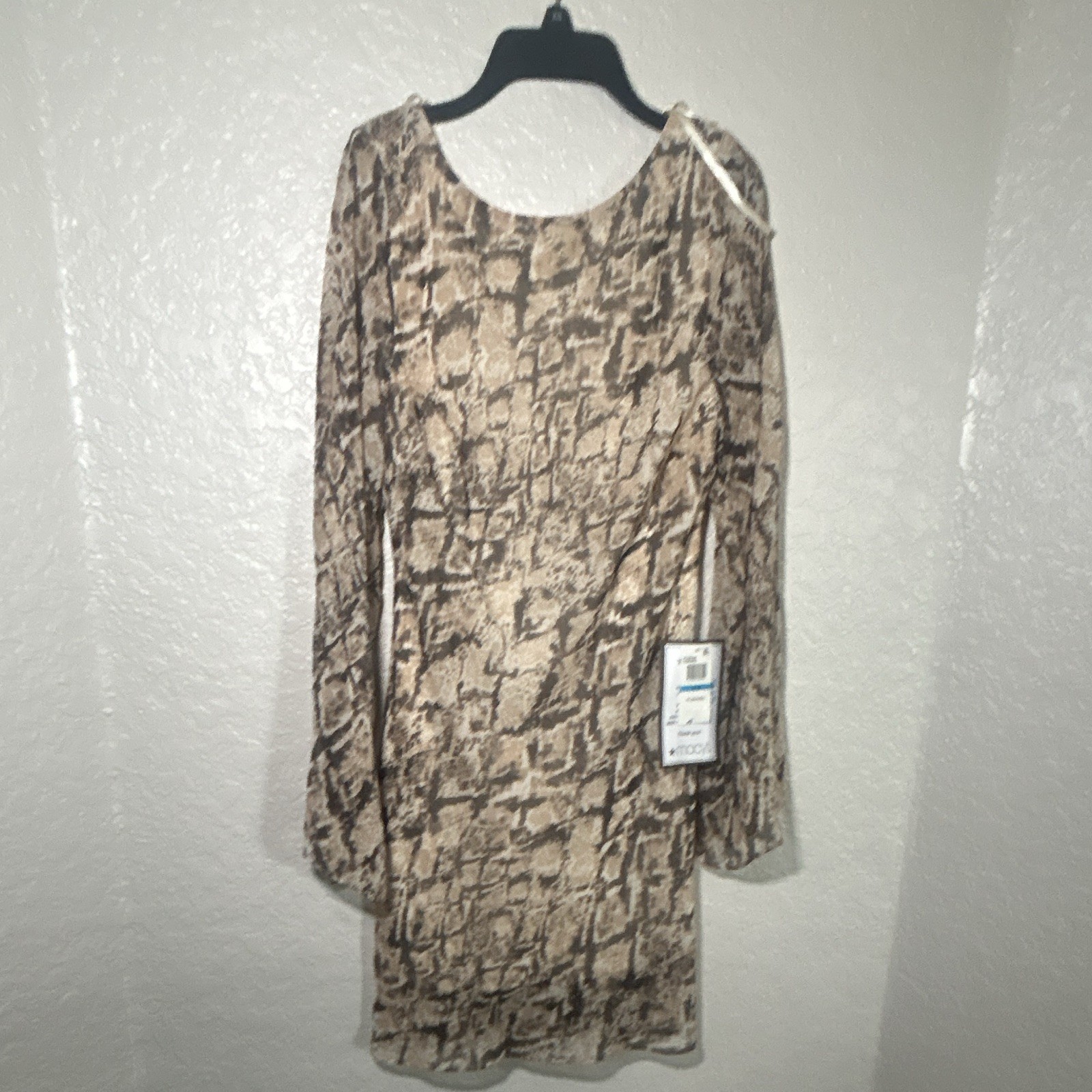 Macys, Brown & Black Leopard Print Long Sleeve Dress, regular 9-10 Women’s