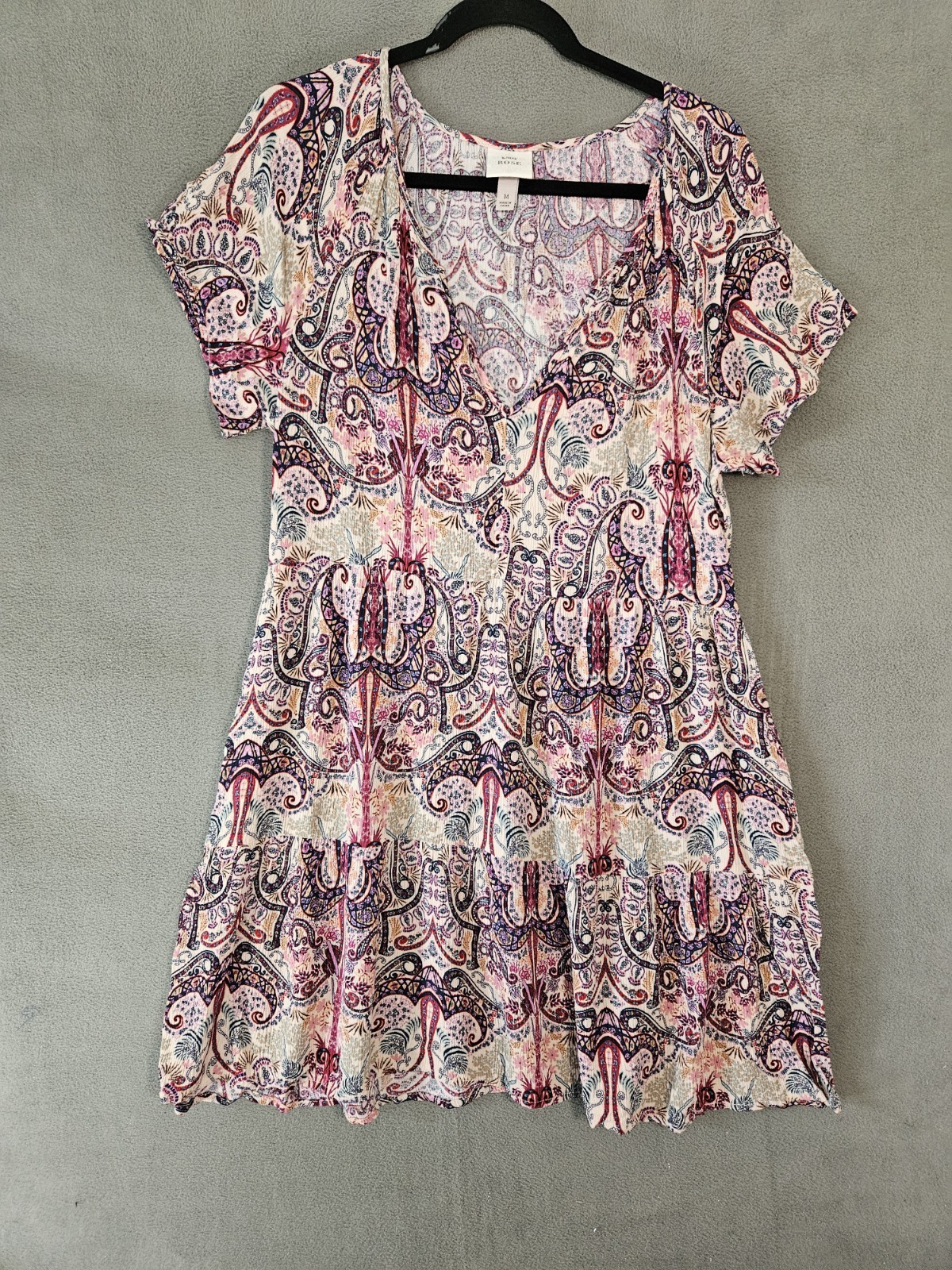Knox Rose Mini Dress Vneck Boho Medium Tunic Cottagecore Floral Multicolor Teir