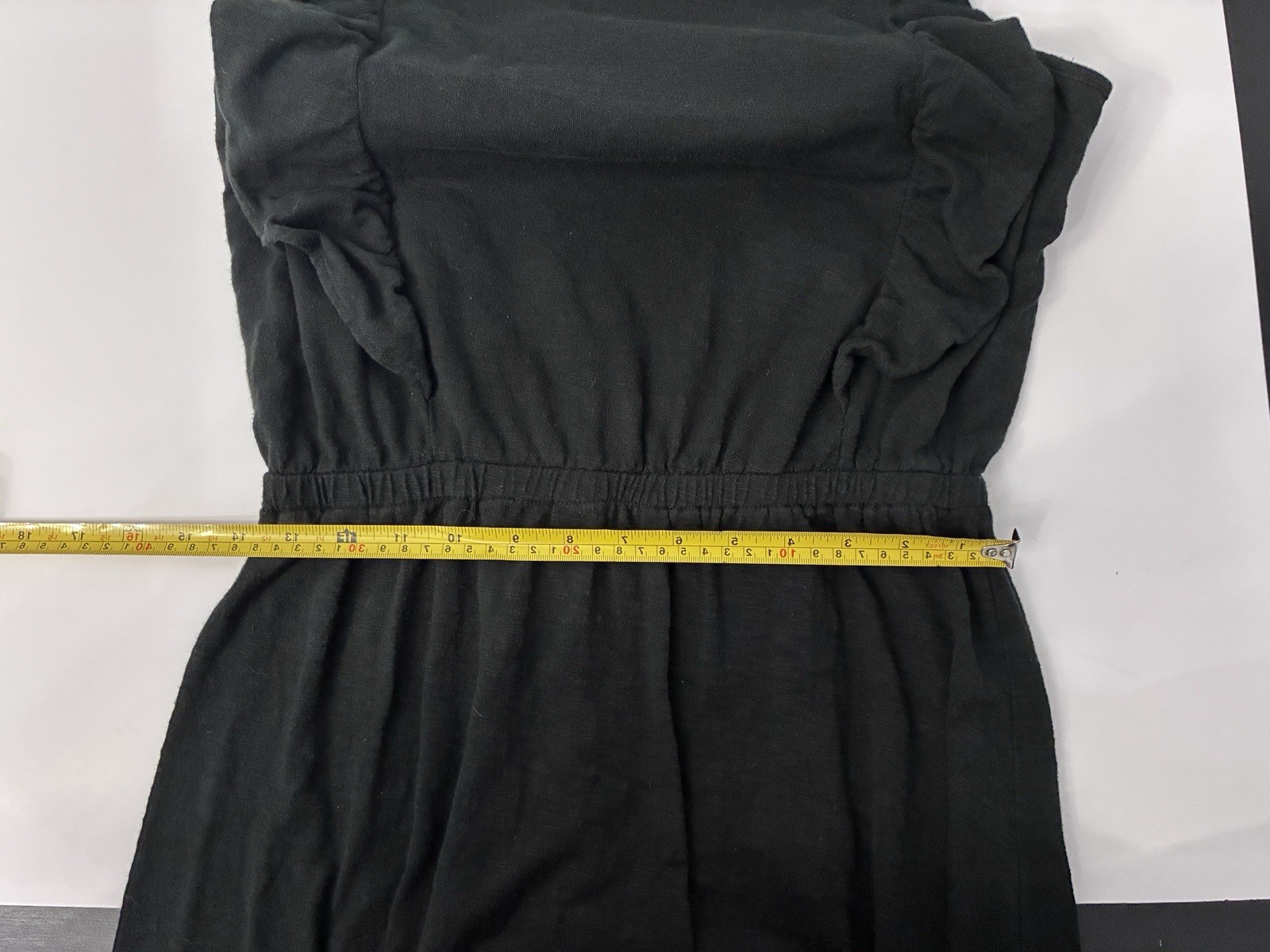 Loft Black dress medium Flowy Midi Ruffle Bottom natural cotton