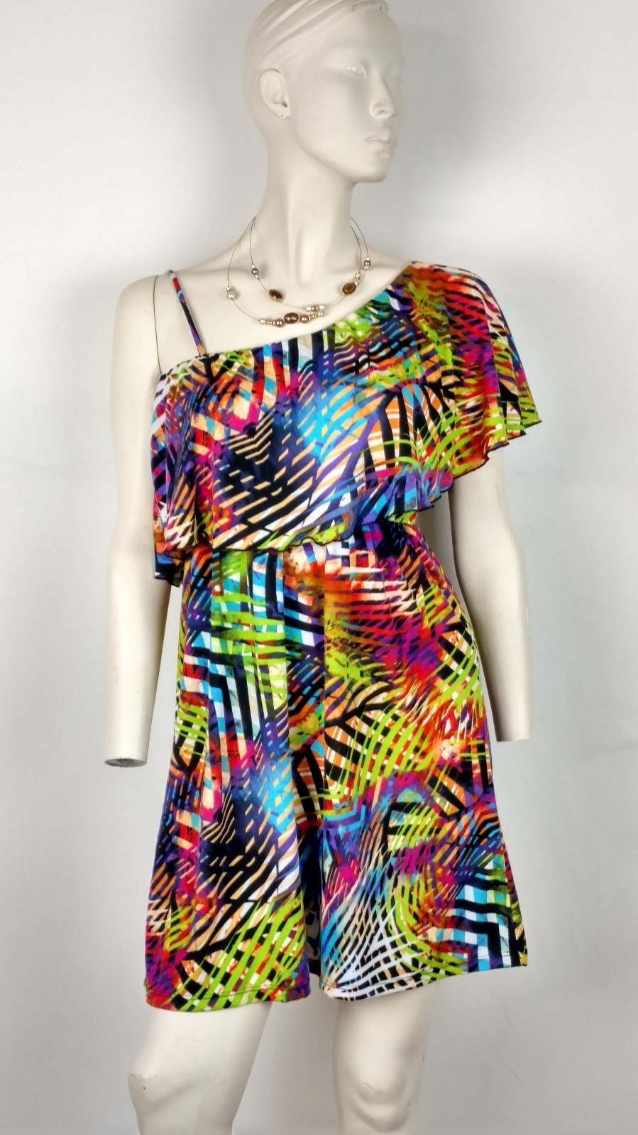 NWT Ladies CATCH MY I DRESS SIZE M Jr .ONE SHOULDER & STRAP SLEEVE above knee