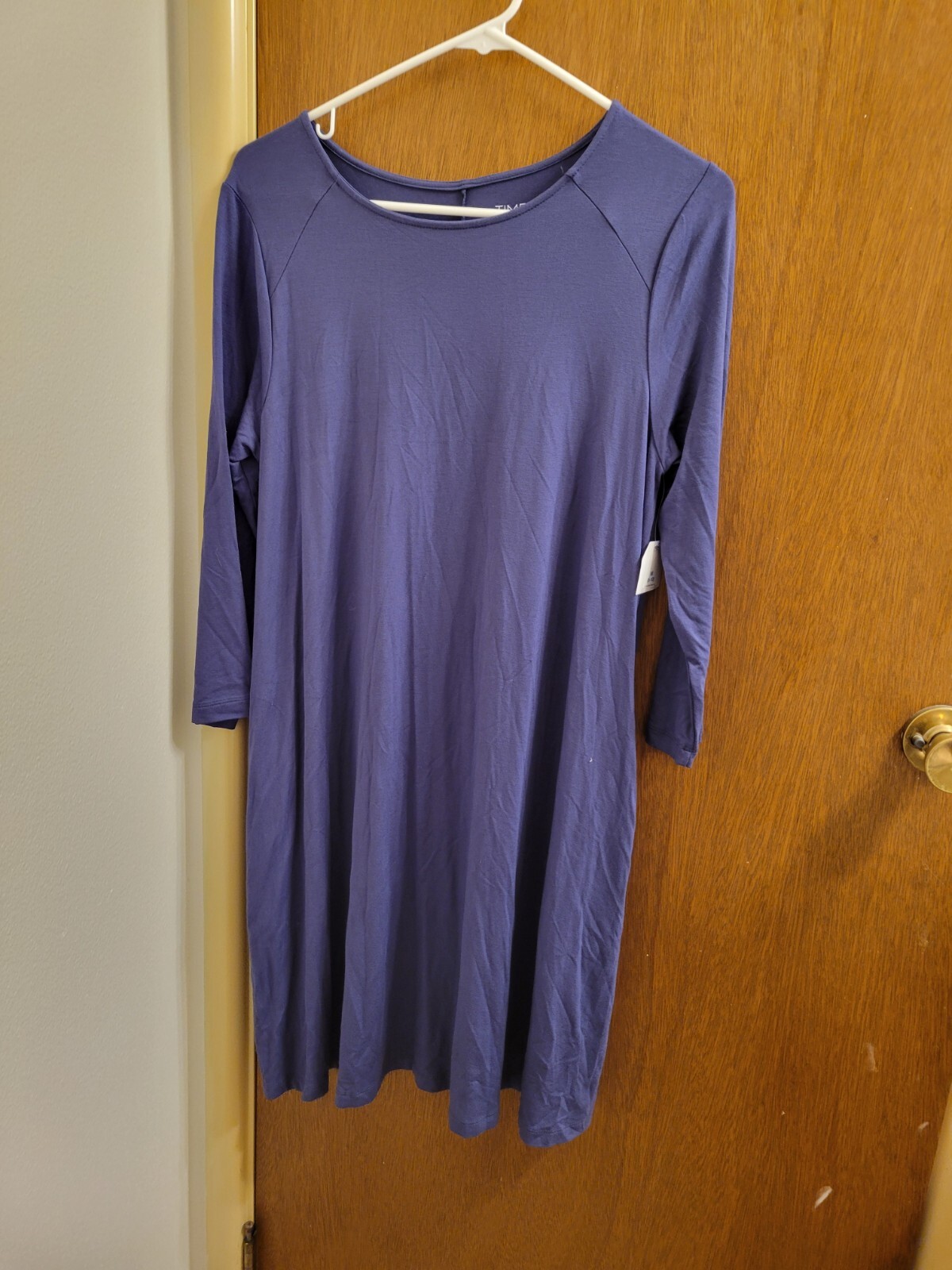Time And Tru Womens Medium M 8 10 Blue Dress Pockets New Nwt Party Church